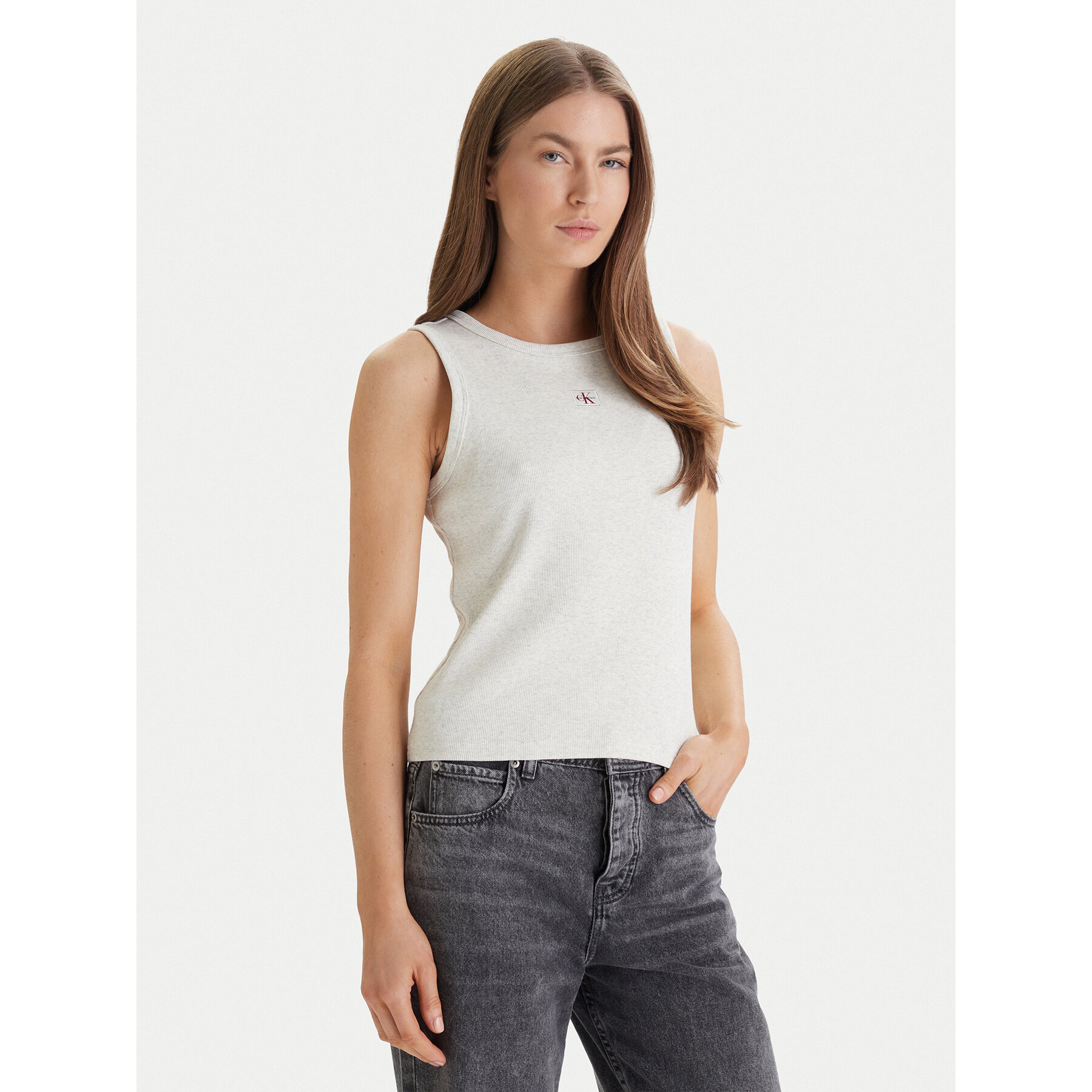 Calvin Klein Jeans Top LV047C201G Beige Slim Fit