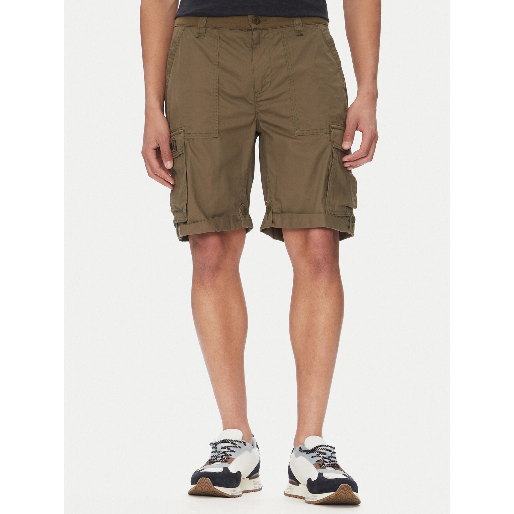 Aeronautica Militare Stoffshorts 251BE250CT3501 Khakifarben Regular Fit