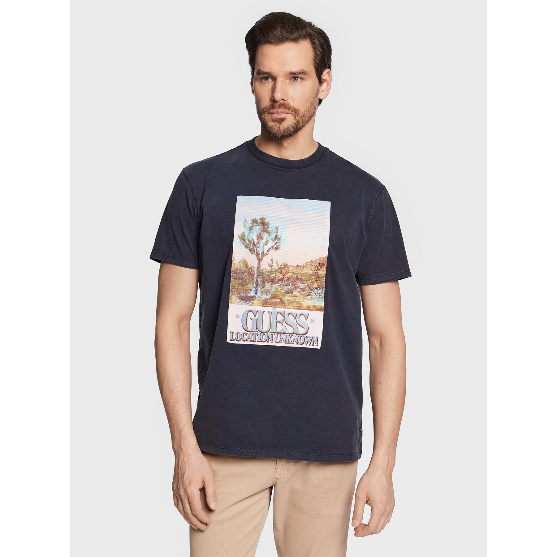 Guess T-Shirt Desert Photo M3GI74 KA260 Σκούρο μπλε Regular Fit
