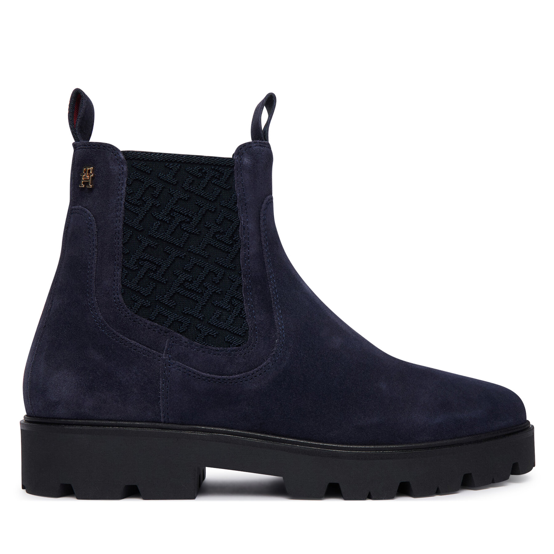 Μποτάκια με λάστιχο Tommy Hilfiger Th Monogram Suede Chelsea Boot FW0FW09563 Σκούρο μπλε