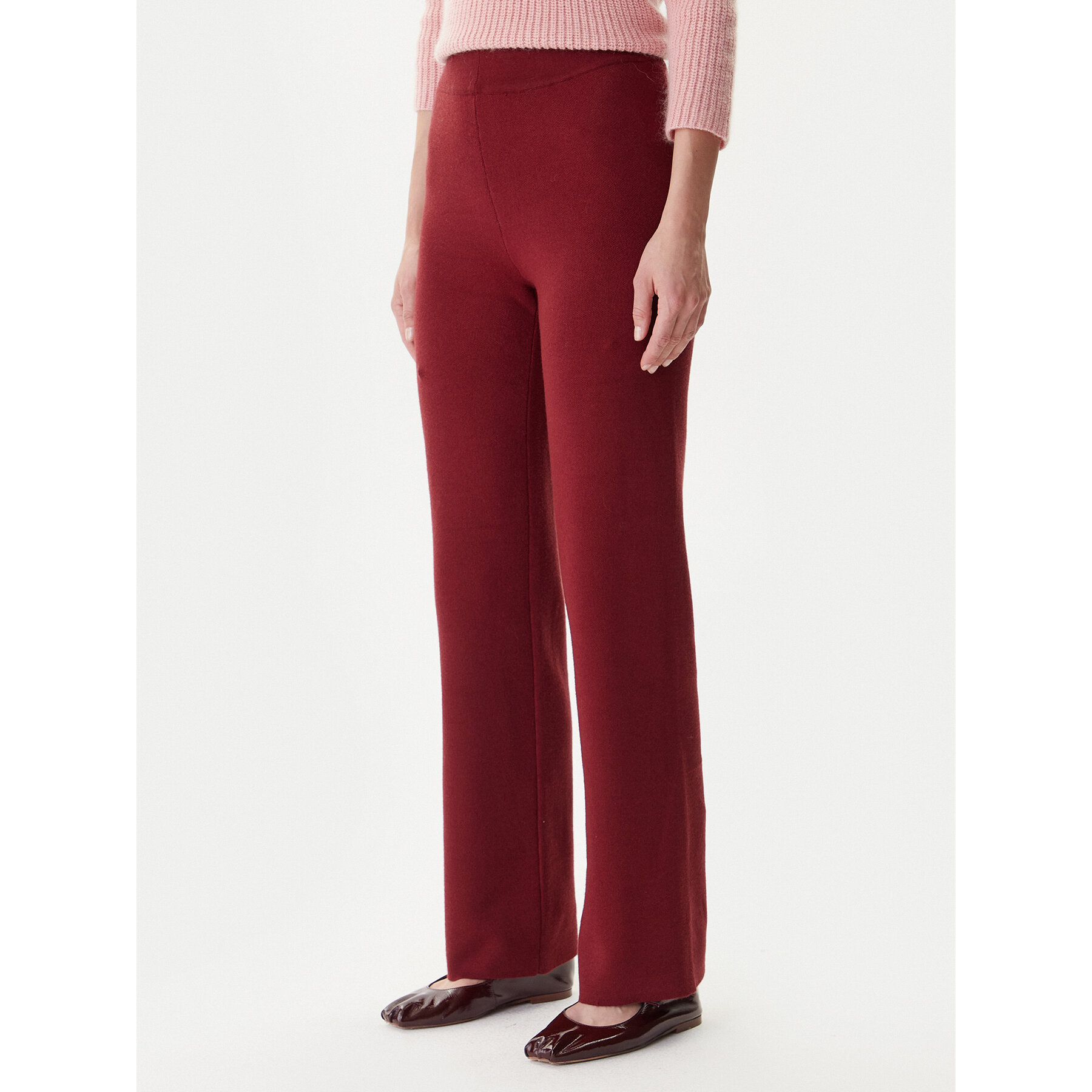Vero Moda Strickhose Gold Art 10332174 Dunkelrot Loose Fit