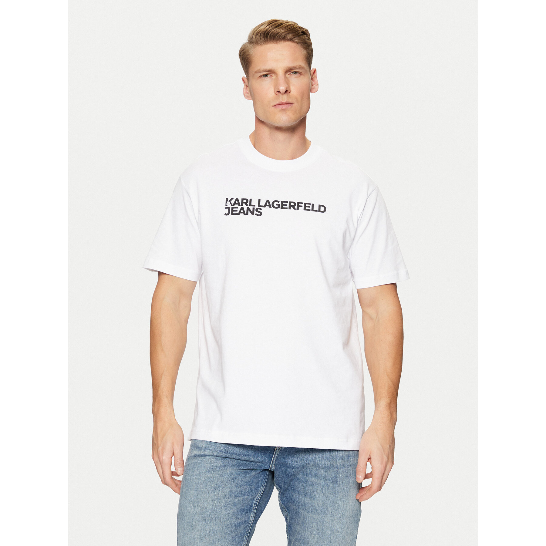 Karl Lagerfeld Jeans T-Shirt A1M17002 Λευκό Regular Fit