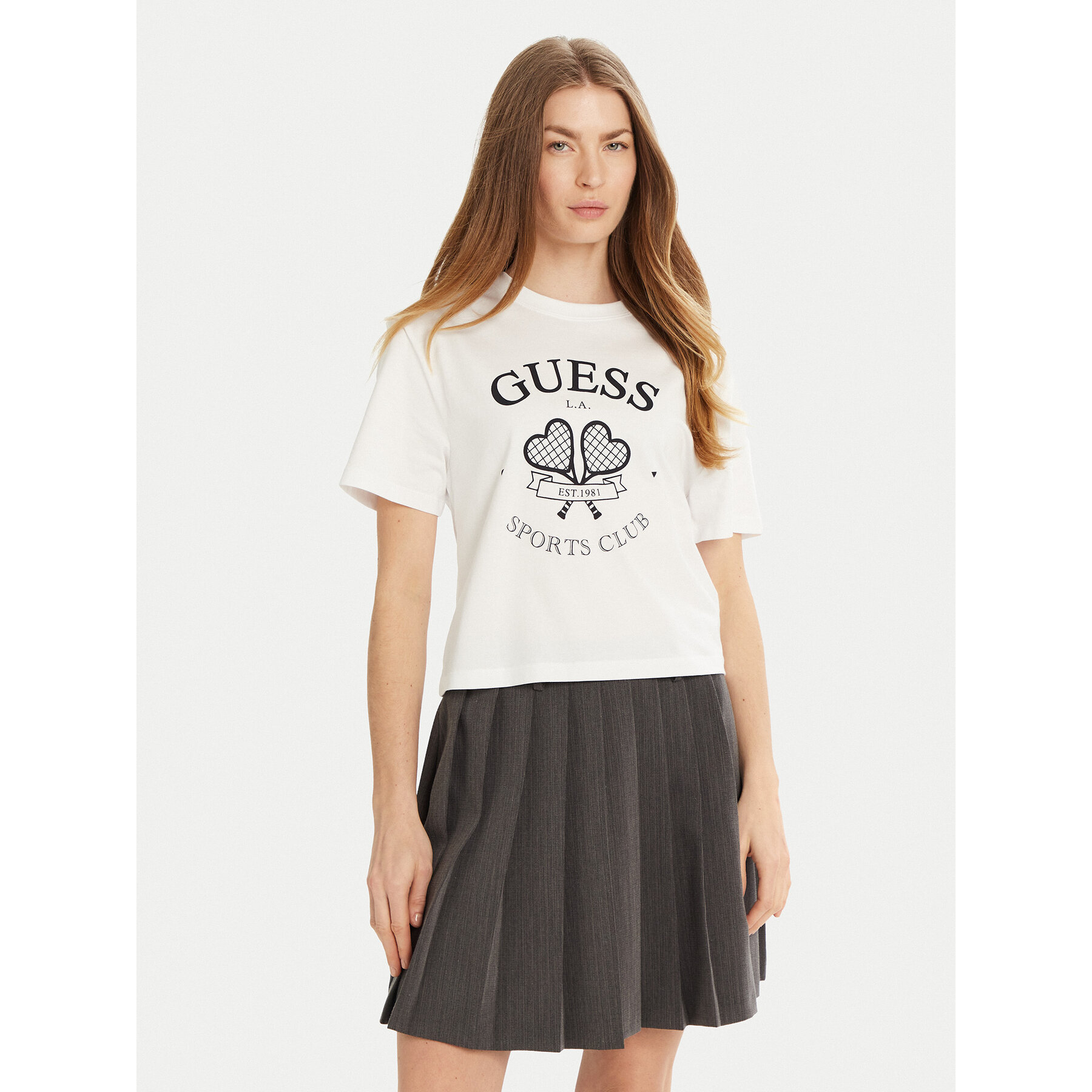 Guess Marškinėliai V5GI04 I3Z14 Balta Regular Fit
