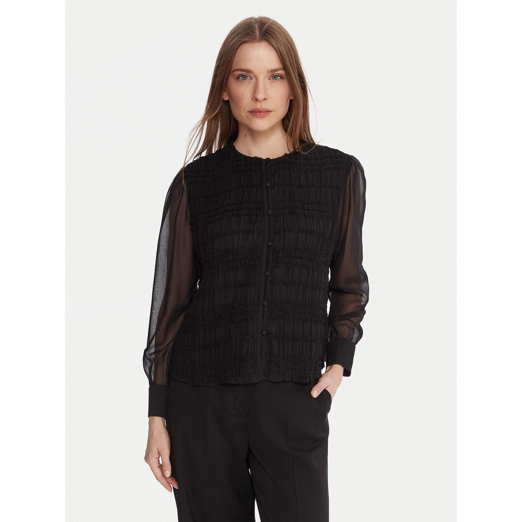 French Connection Bluse 72ZAY Schwarz Regular Fit