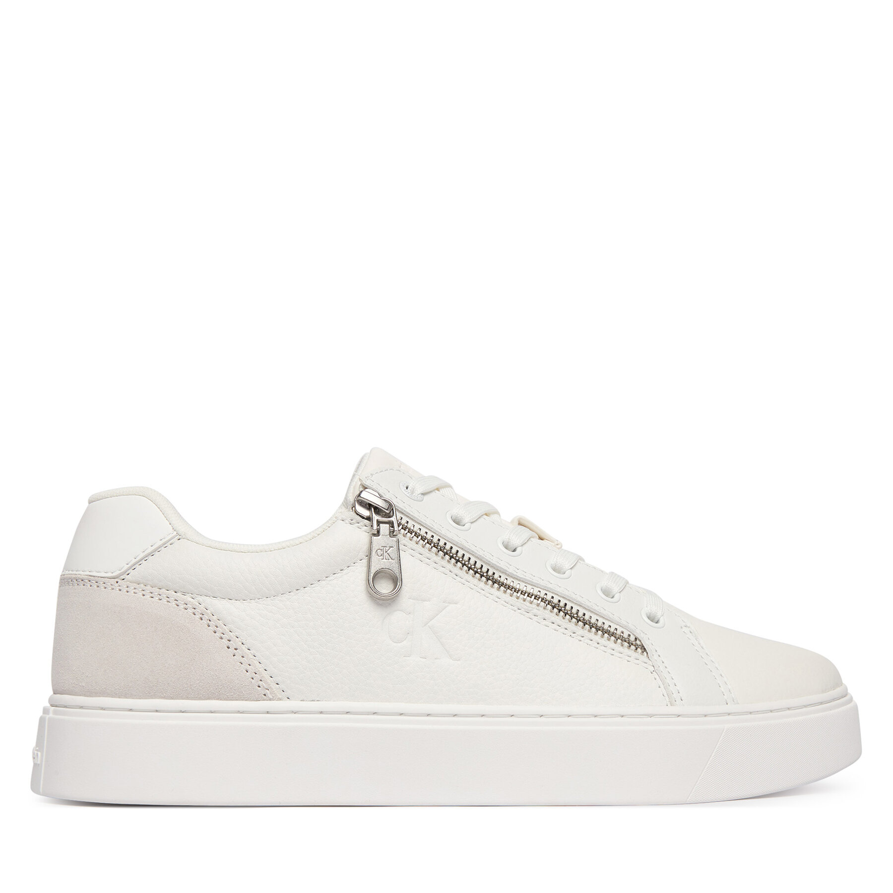 Sneakersy Calvin Klein Classic Cup Laceup Zip Lth YM0YM01437 Biela