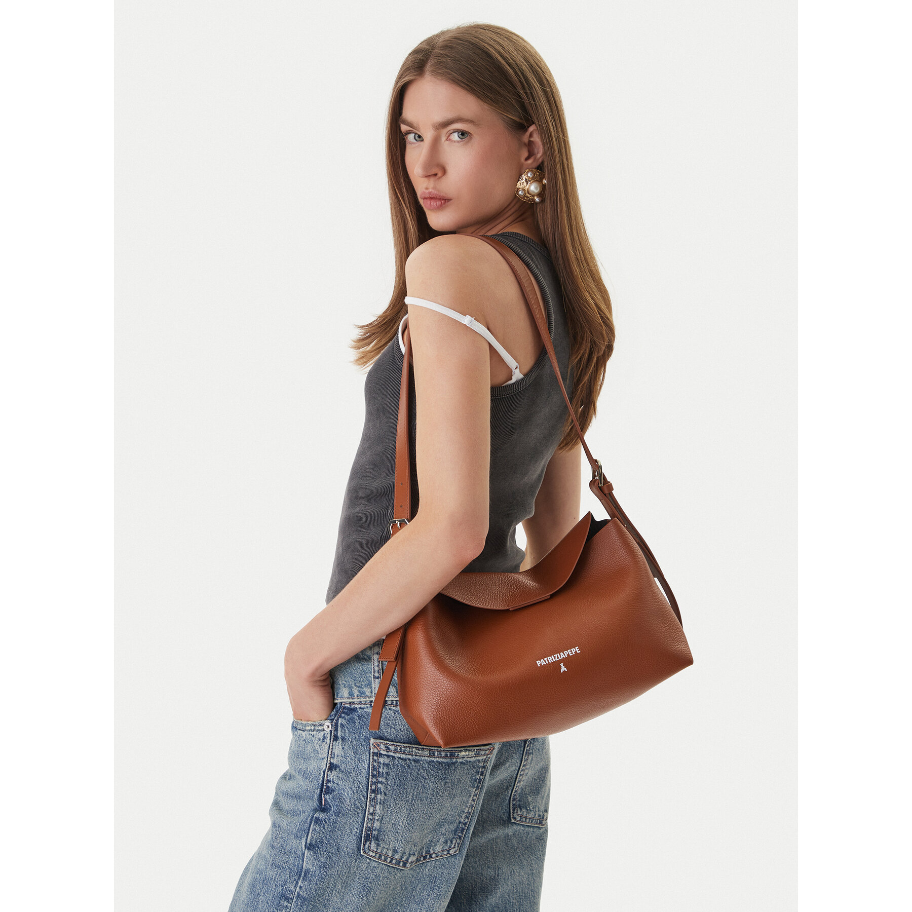 Geantă Patrizia Pepe 8B0256/L148-B111 Maro