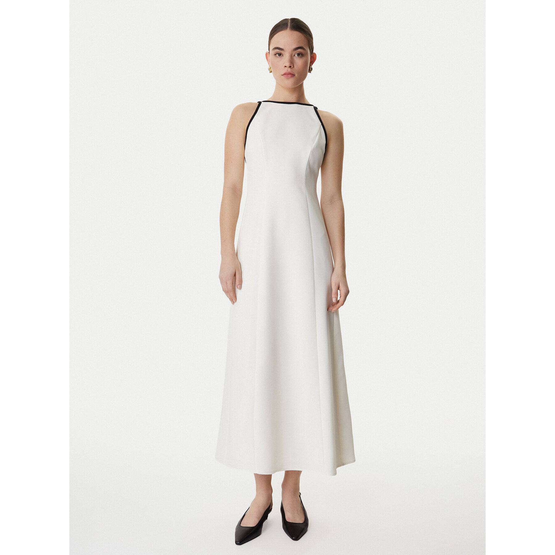 Marella Coctailkleid Sapore 2613221113 Écru Regular Fit