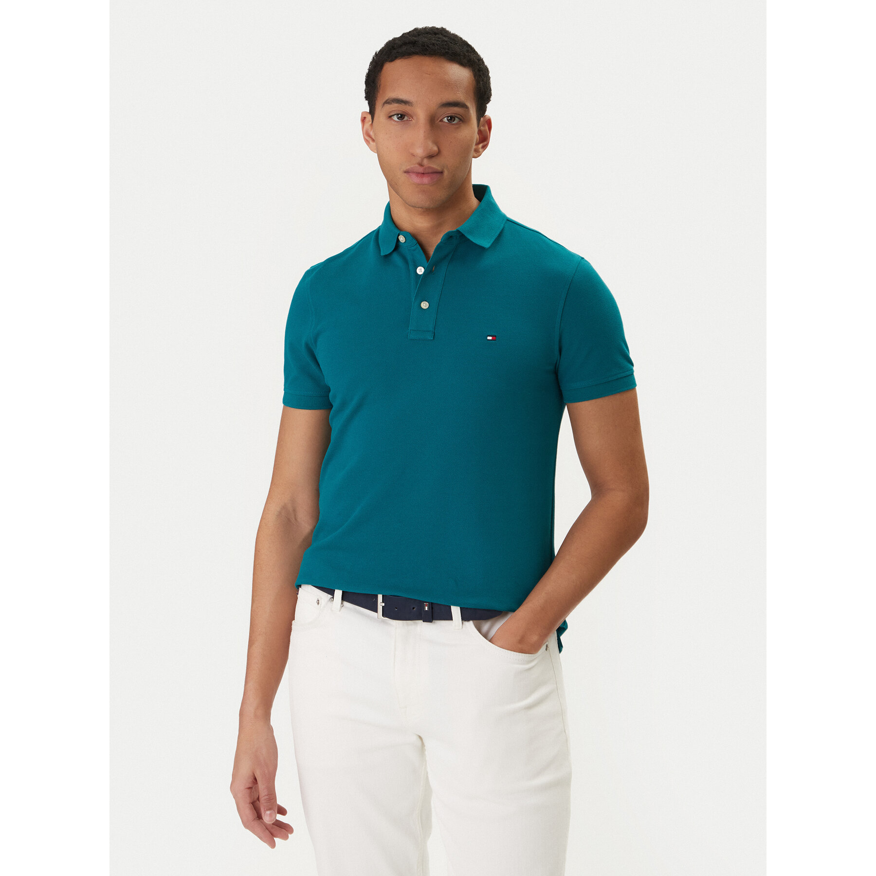 Tommy Hilfiger Polo 1985 MW0MW17771 Verde Slim Fit