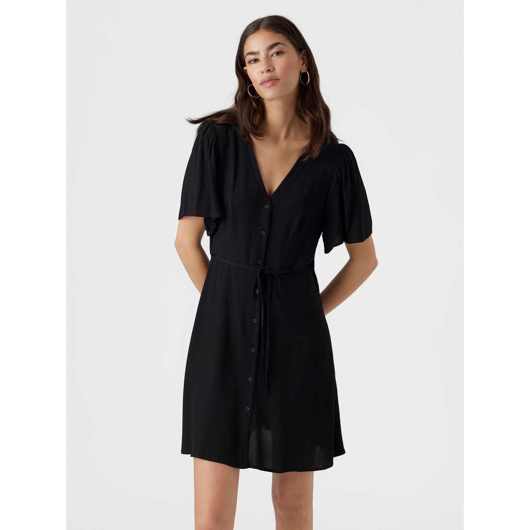 Vero Moda Sommerkleid Alba 10292845 Schwarz Regular Fit