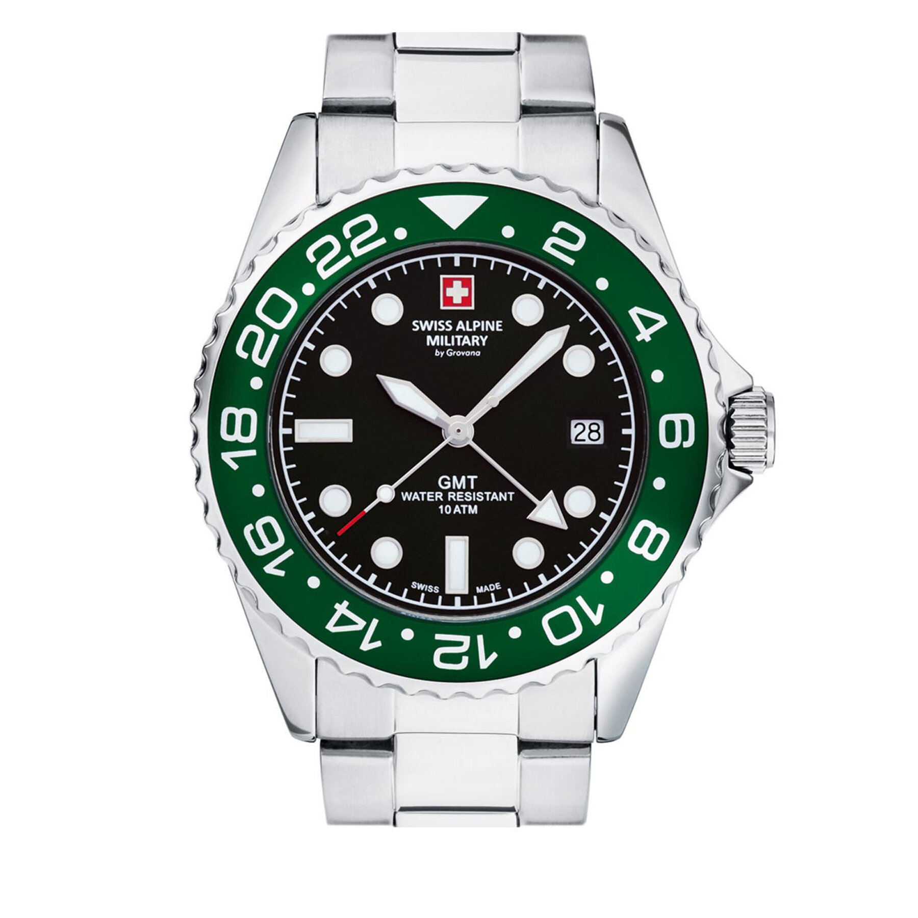 

Годинник Swiss Alpine Military 7052.1133 Silver/Black, Срібний