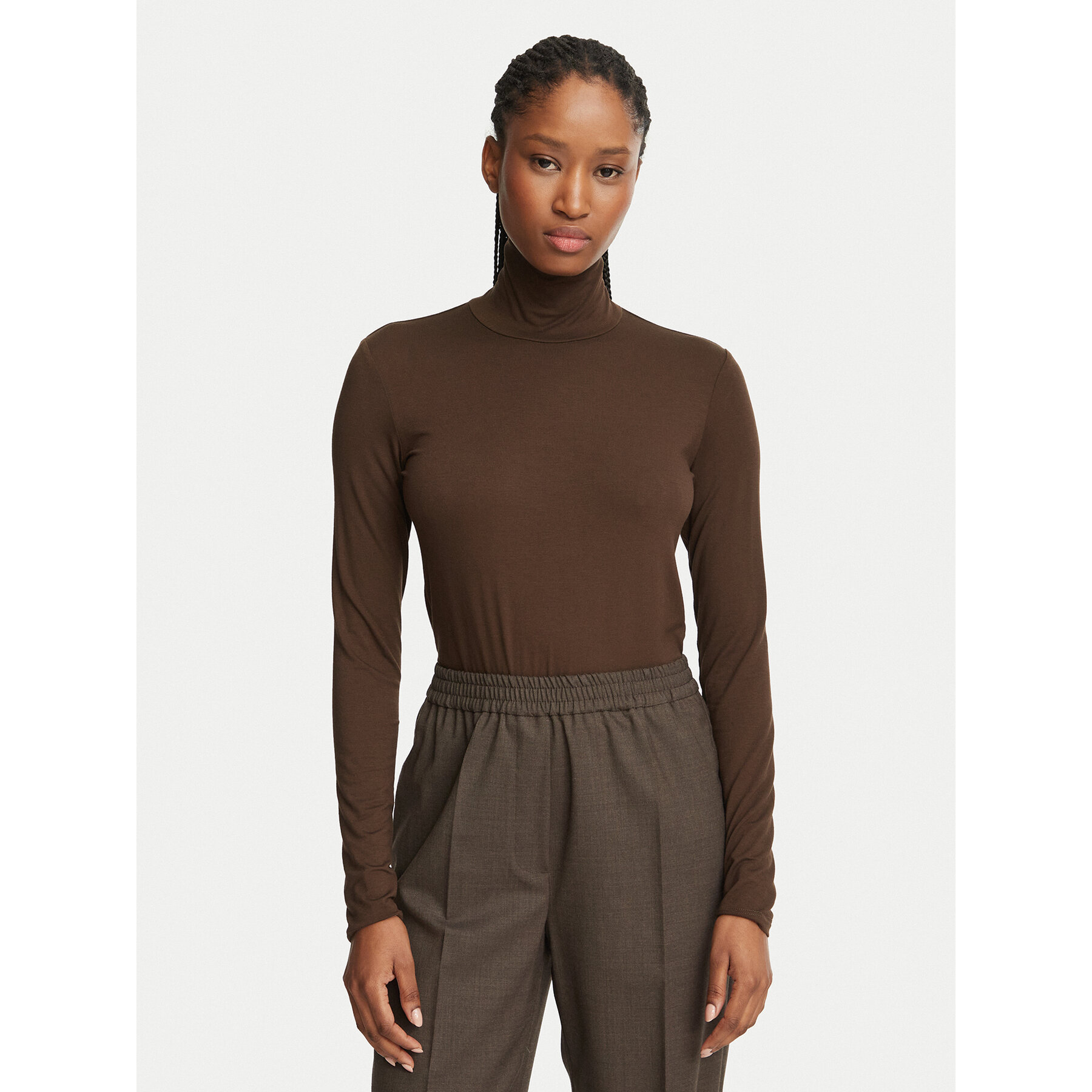 Weekend Max Mara Rollkragenpullover Multif 2625946012 Dunkelbraun Regular Fit