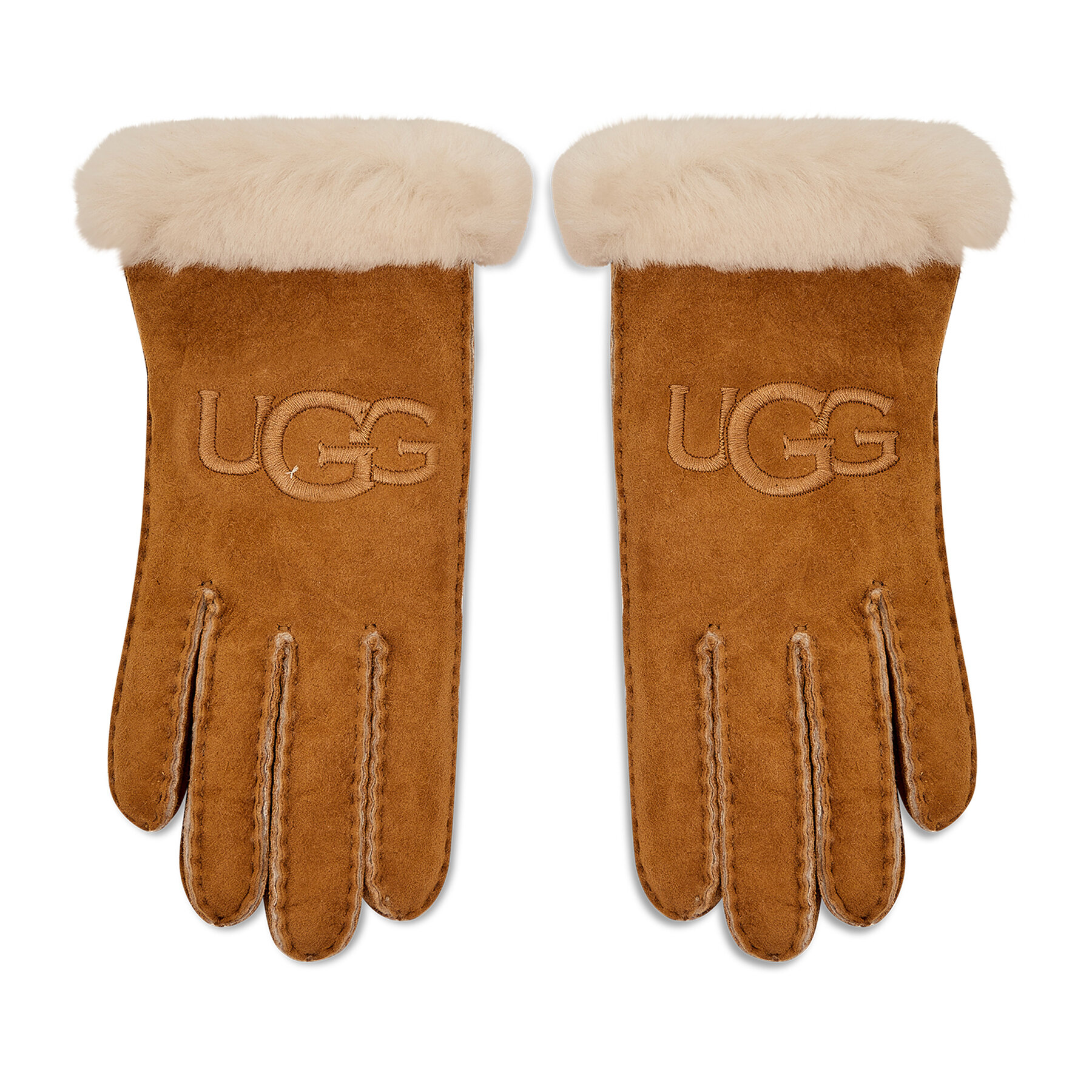 Mănuși de Damă Ugg Sheepskin Embroider Glove 20931 Chestnut 20931 imagine super redus 2022
