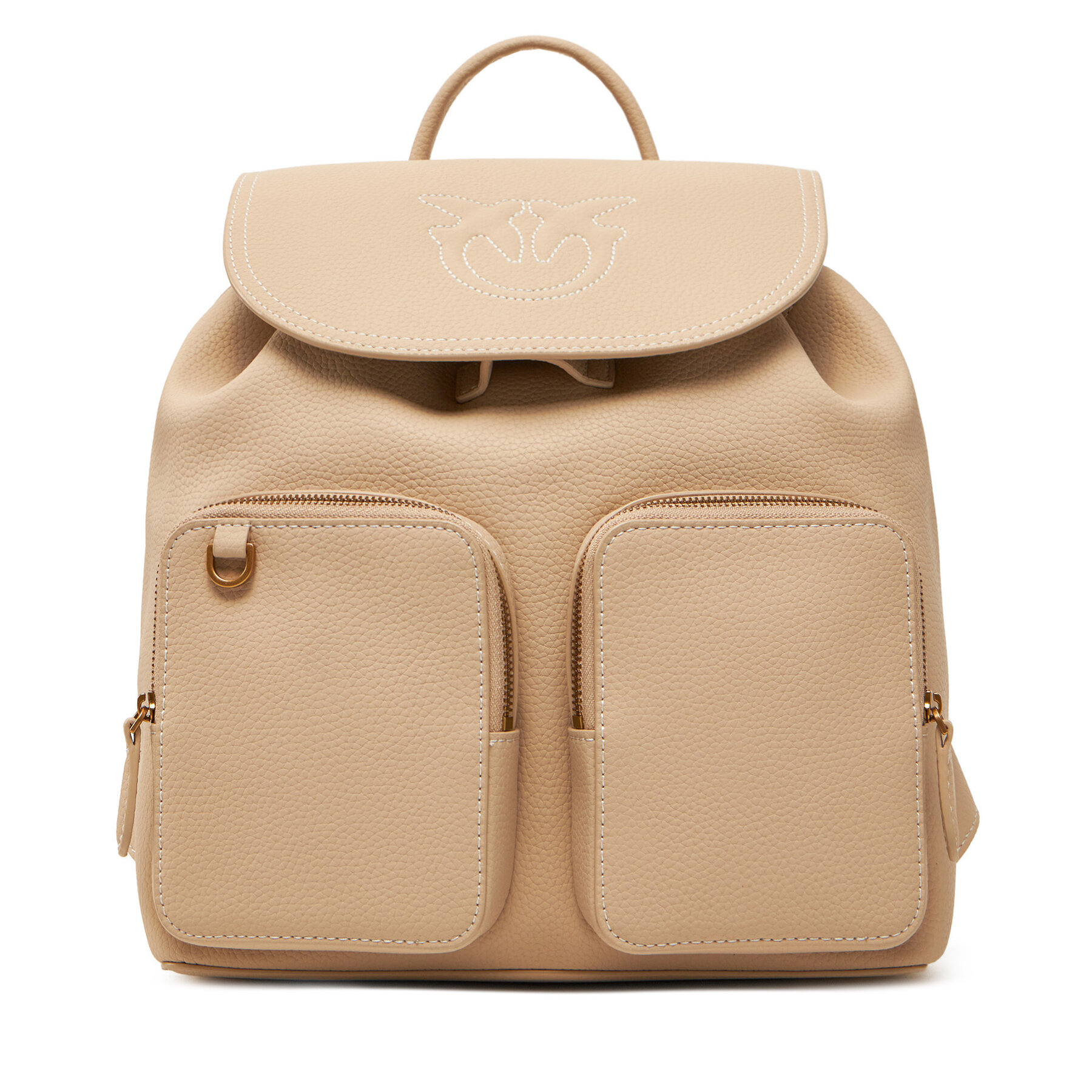 Zaino PINKO Carrie Backpack PE 25 PLTT 104351 A1LF Beige, Taglia 00, taglia : 00