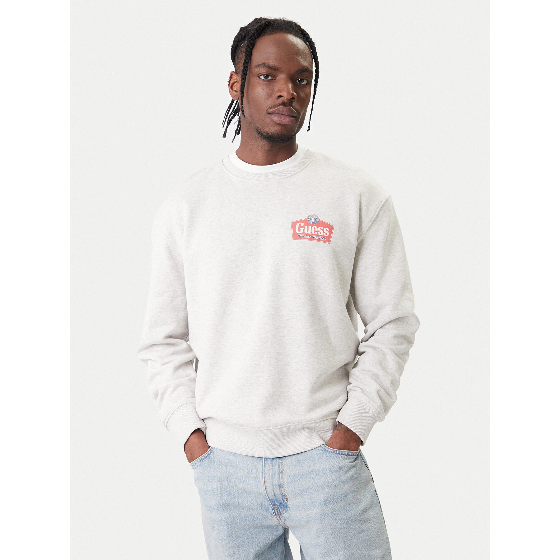 Guess Jeans Sweatshirt M6RQ21 KCPR1 Grau Regular Fit