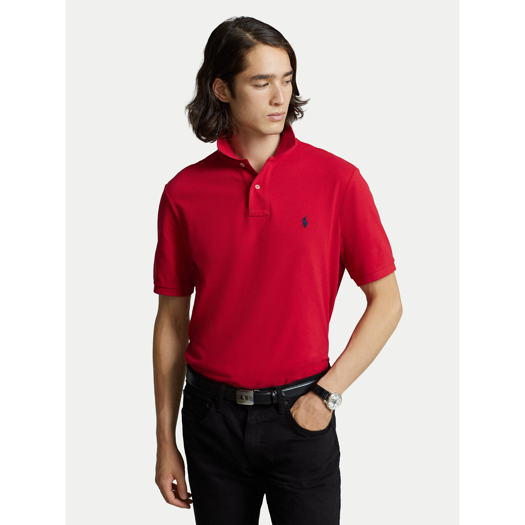 Polo Ralph Lauren Pólóing Core Replen 710548797 Piros Slim Fit
