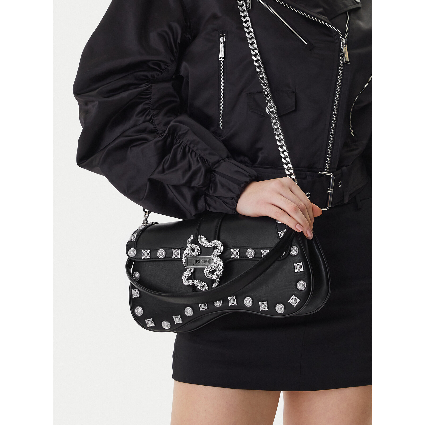 Geantă Just Cavalli 80RA4BA1 ZSE07 Negru