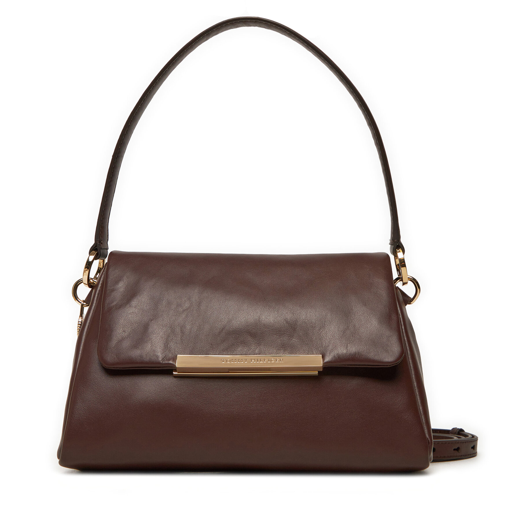 Bolso Tommy Hilfiger Th Plaque Leather AW0AW16443 Marrón