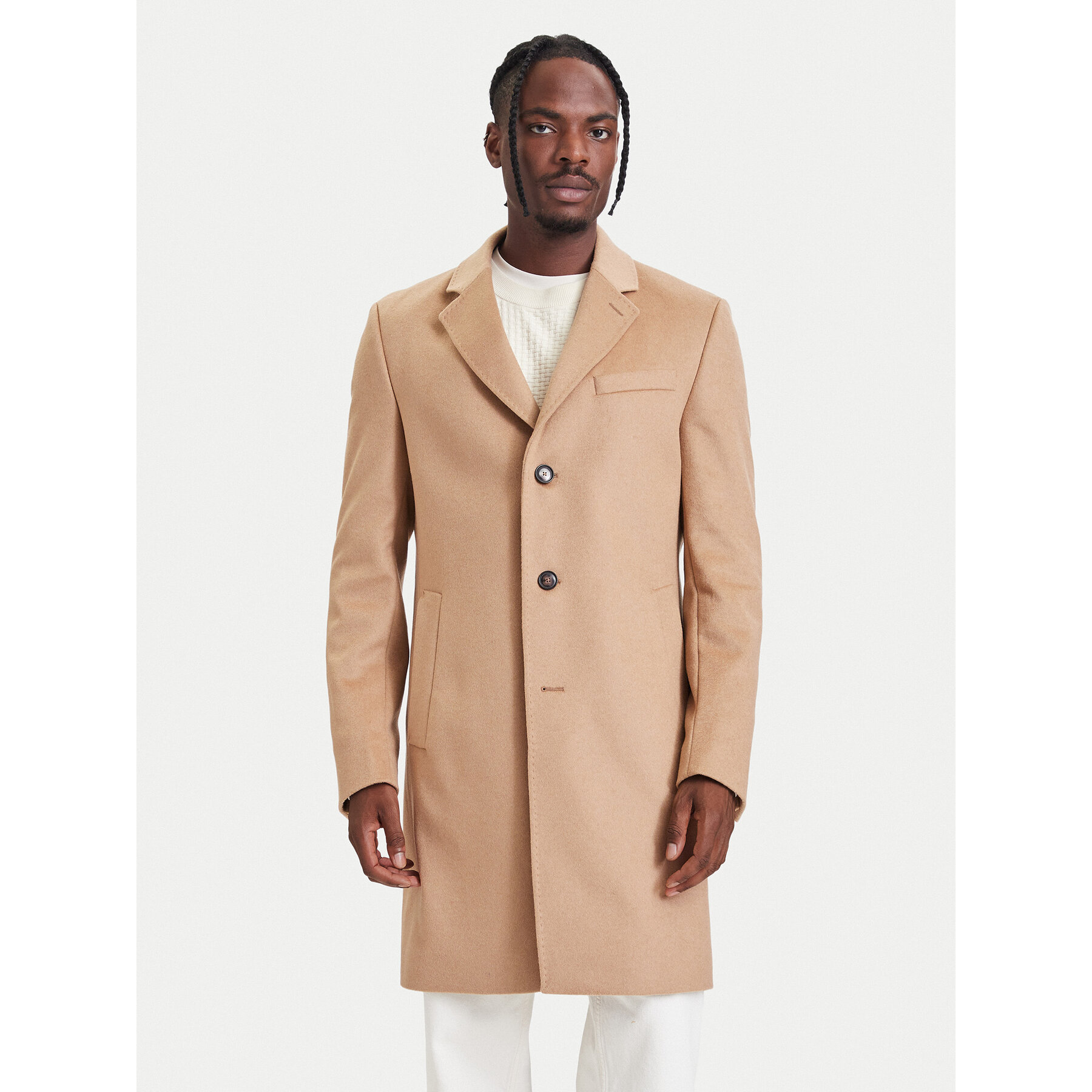 BOSS Wollmantel H-Hyde-264 50571557 Beige Slim Fit
