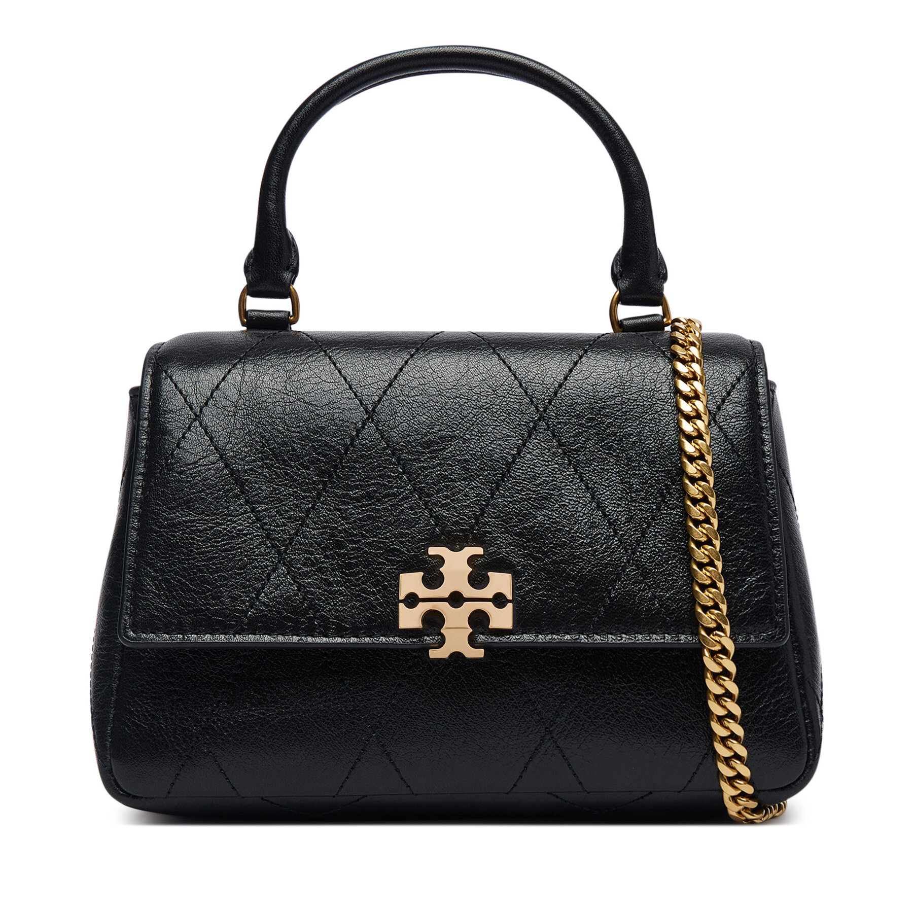 Τσάντα Tory Burch Charlie Quilted Mini Top Handle Chain Wallet 186032 Μαύρο
