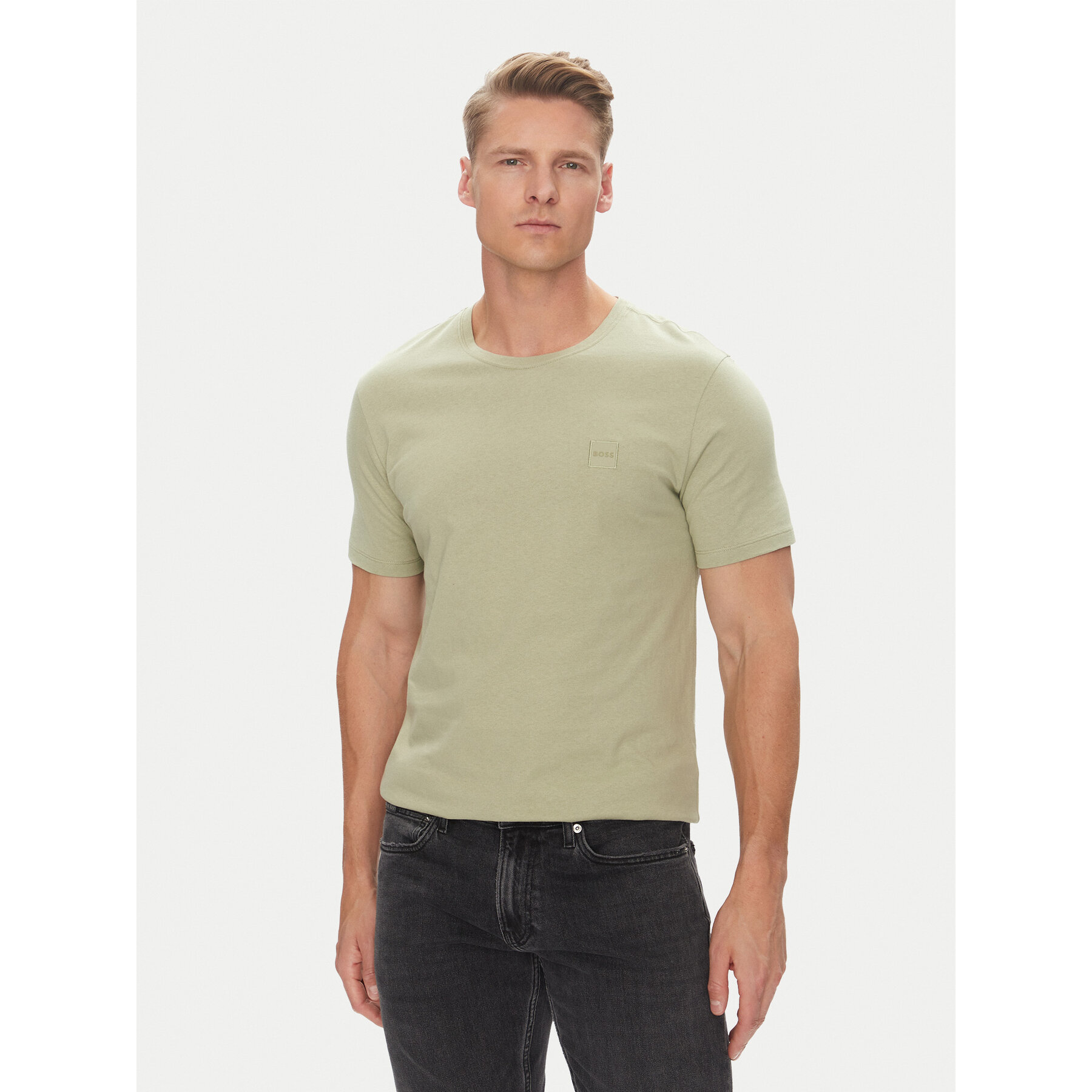 BOSS Marškinėliai Tales 50508584 Žalia Regular Fit