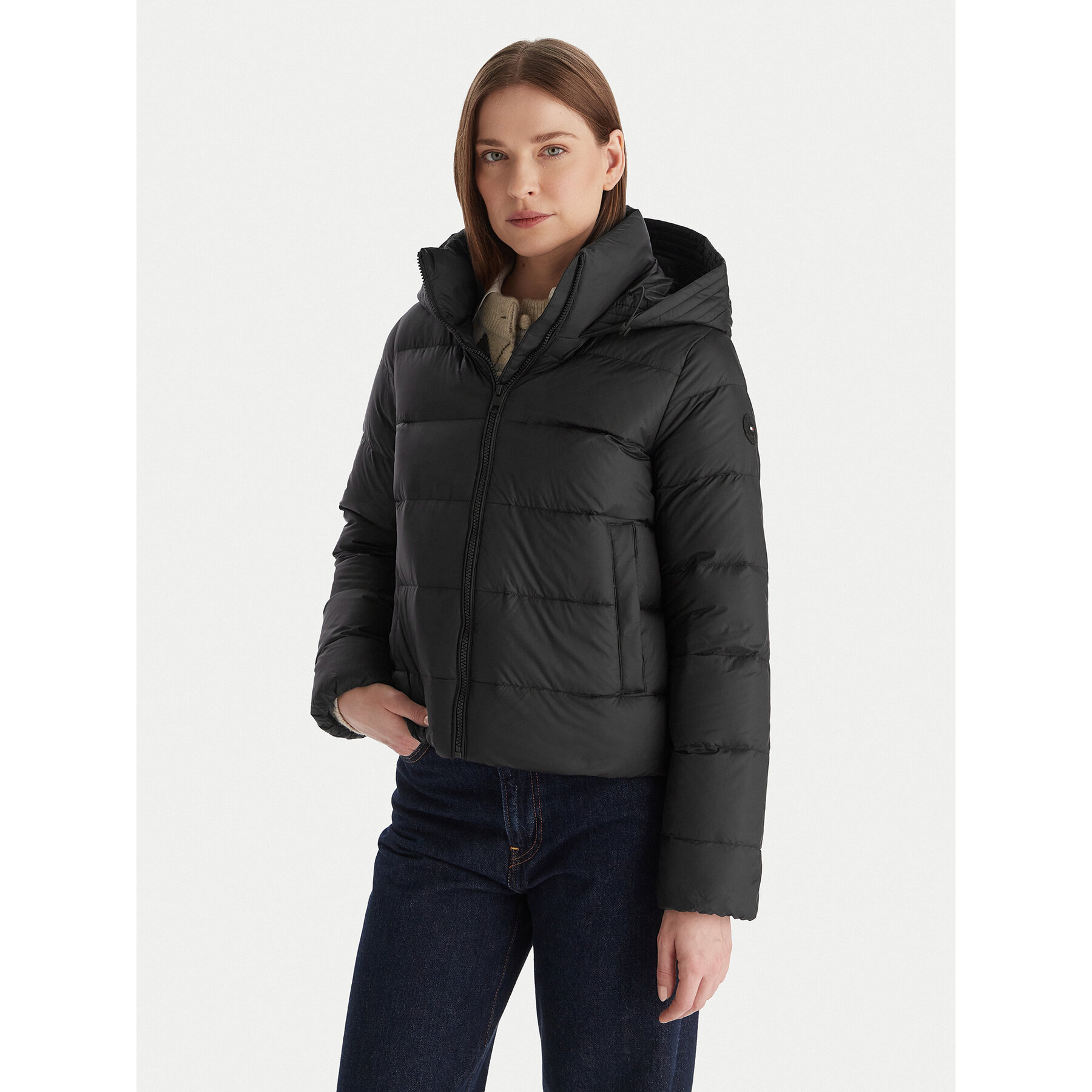 Tommy Hilfiger Daunenjacke WW0WW43581 Schwarz Regular Fit