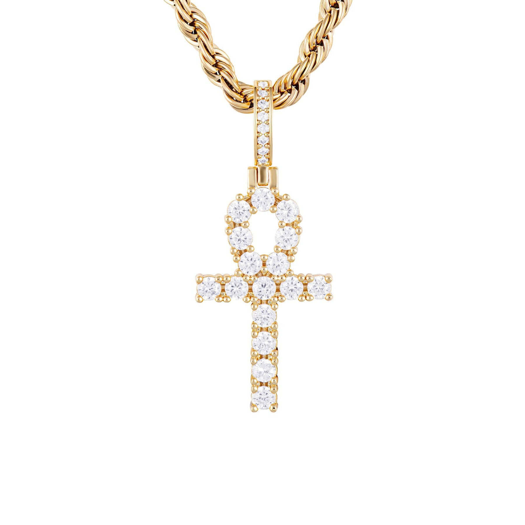 ICED STUFF Μενταγιόν ICED STUFF Micro Ankh Χρυσό