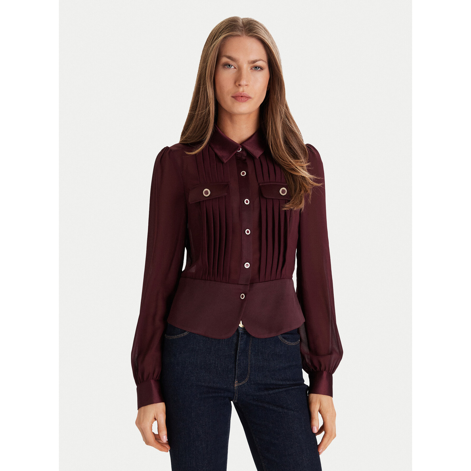 Morgan Hemd 232-CLOCLO Dunkelrot Regular Fit