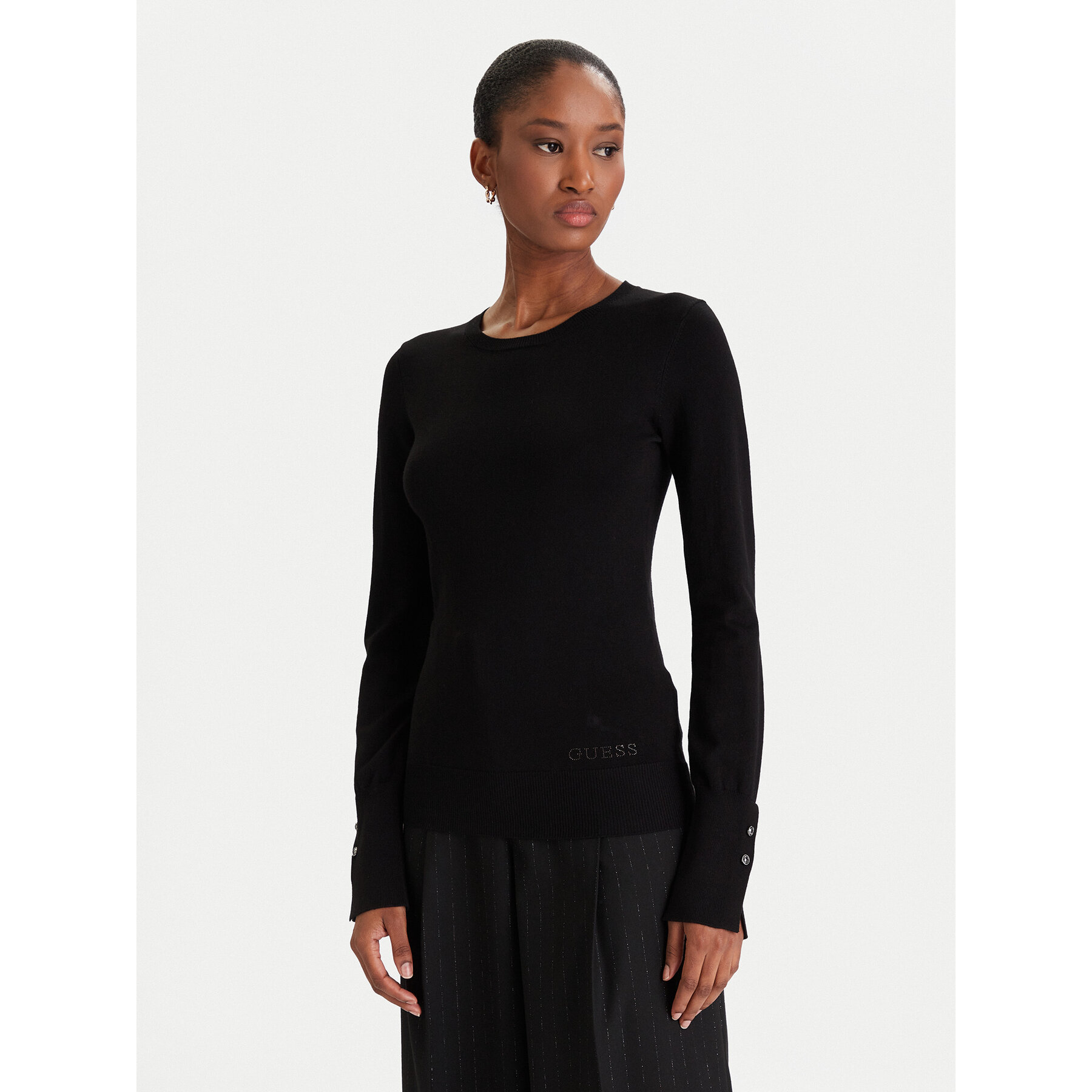 Guess Pullover Elinor W2YR30 Z2V62 Schwarz Regular Fit