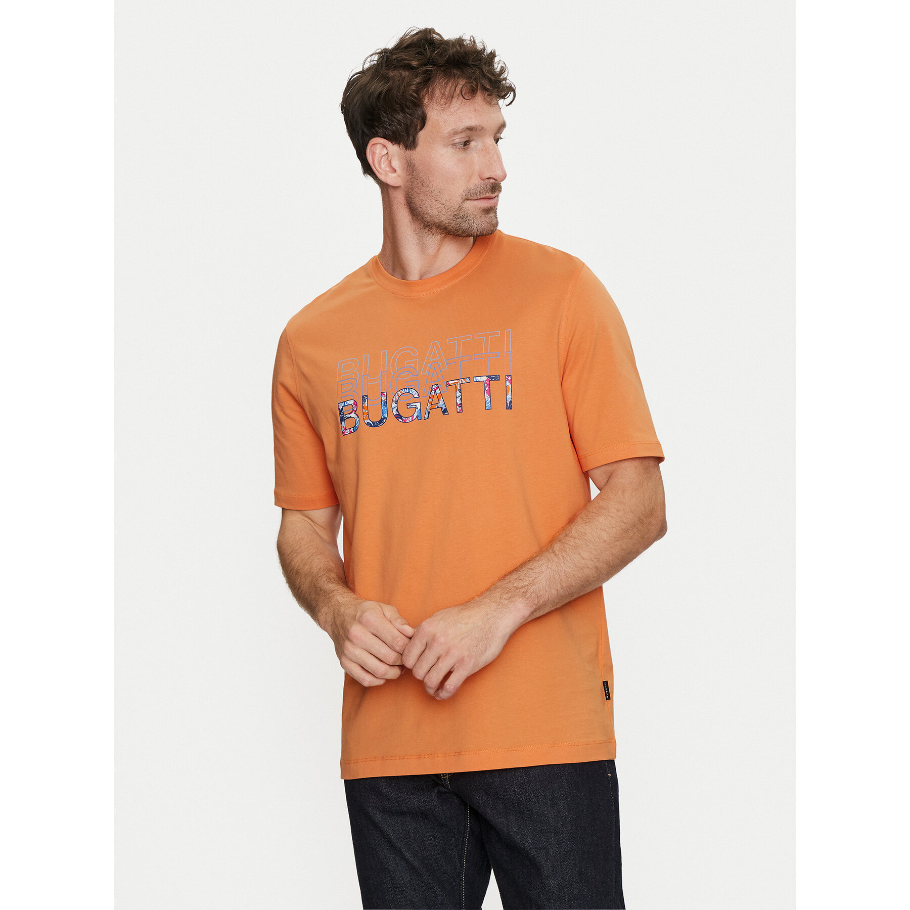 Bugatti T-Shirt 8350 55043A Πορτοκαλί Regular Fit