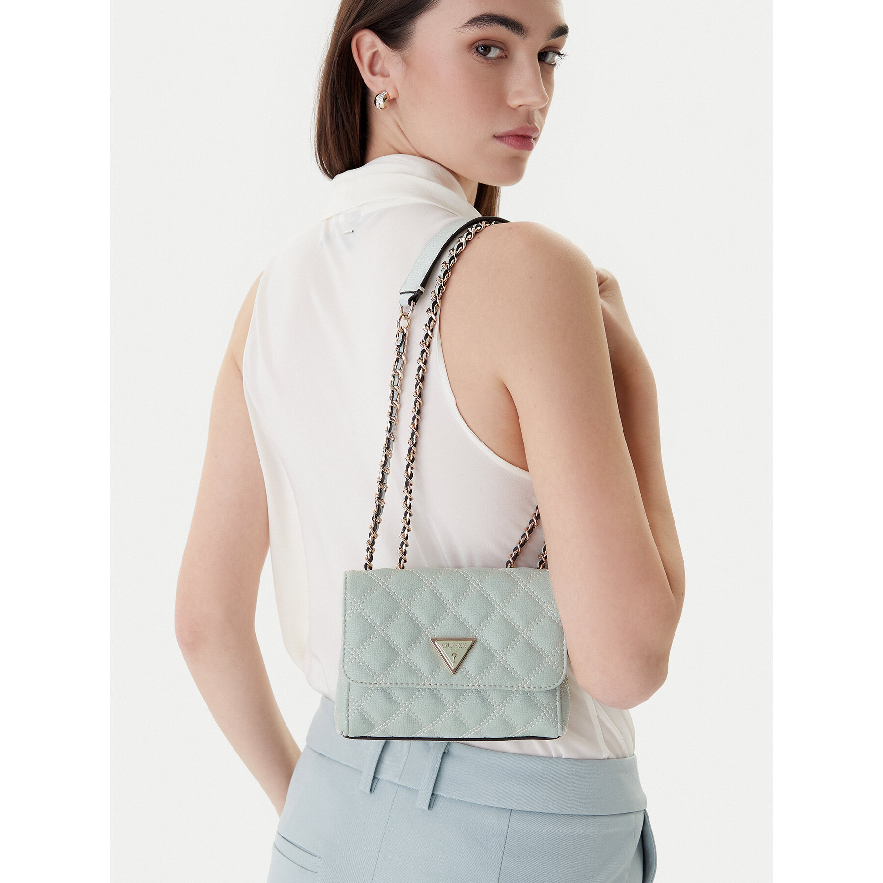 Geantă Guess Giully II Mini HWQG96 73740 Verde