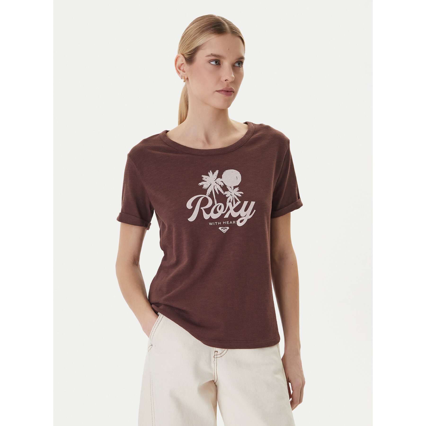 Roxy T-Shirt Oceanwave ERJZT06096 Beige Loose Fit