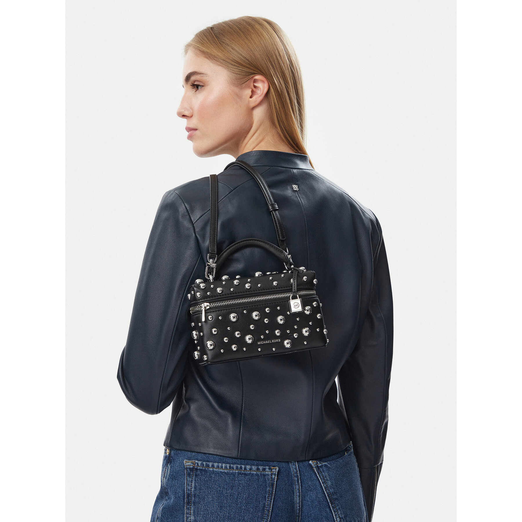 Handtasche MICHAEL Michael Kors Jana 32F6SQ1C0V Schwarz