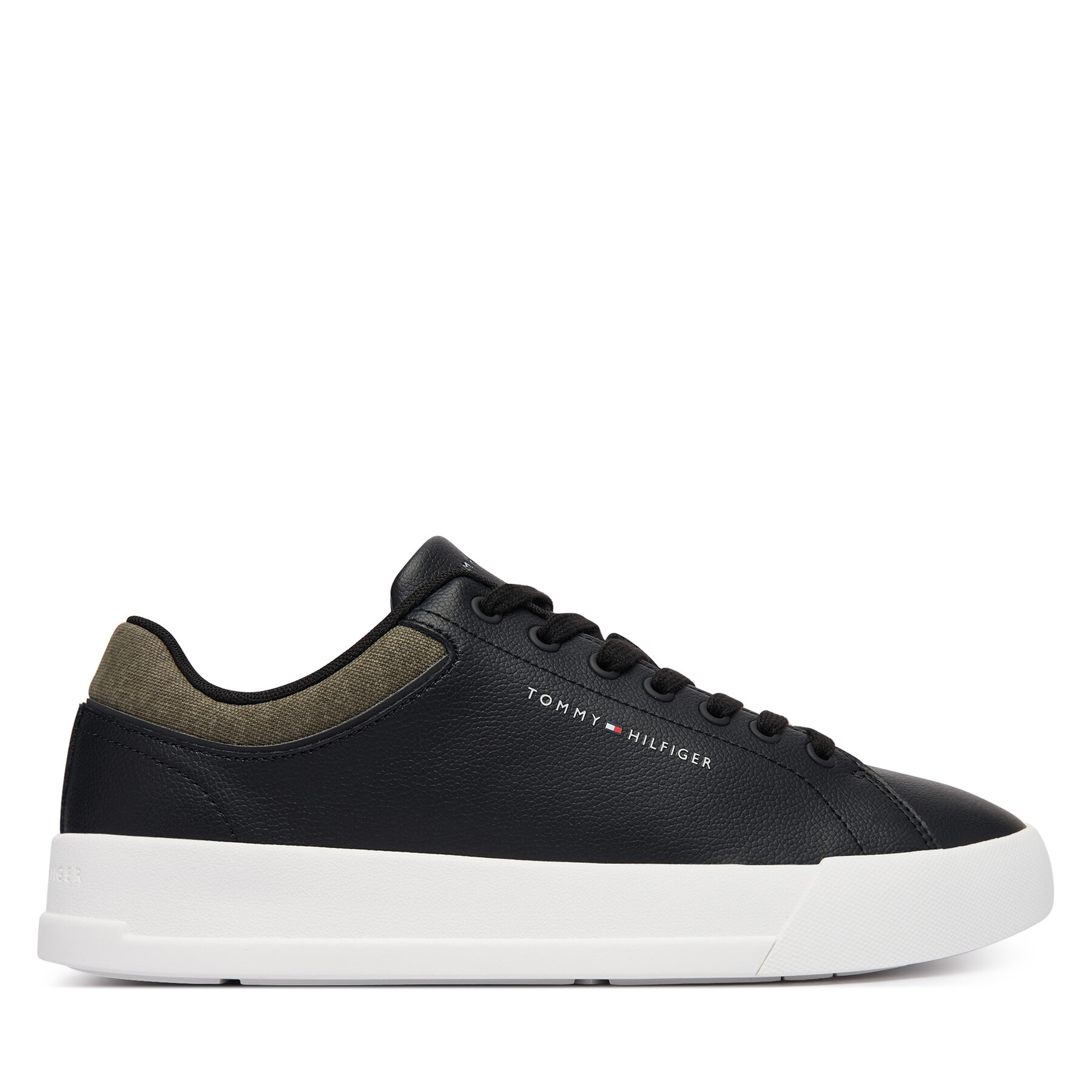 Tenisice Tommy Hilfiger Th Court Core Lth Mix Collar FM0FM05970 Crna