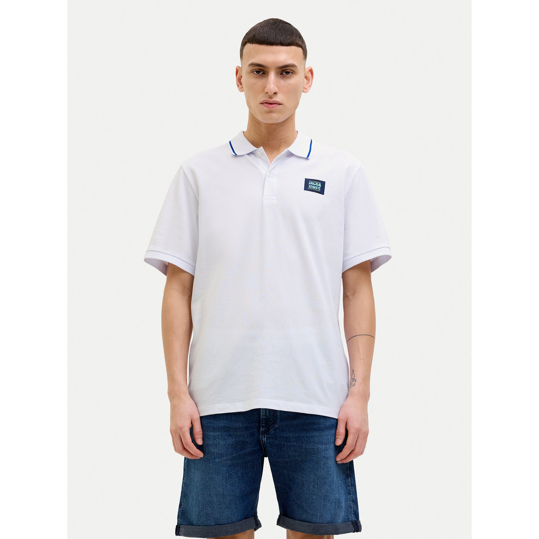 Jack & Jones Pólóing Hudson 12269238 Fehér Regular Fit