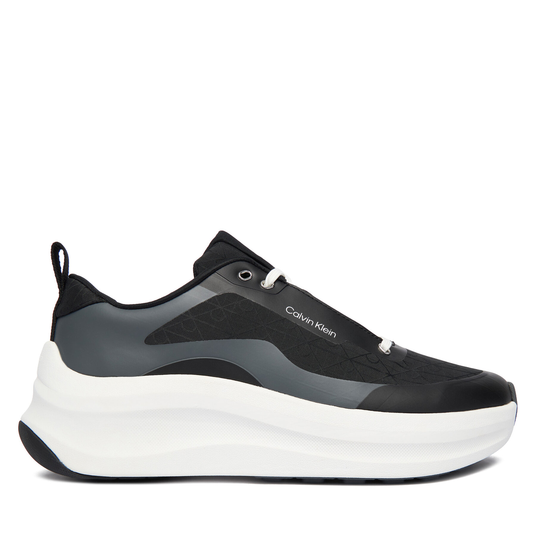Tenisice Calvin Klein Chunky Runner Laceup Mix Aop YW0YW02077 Crna