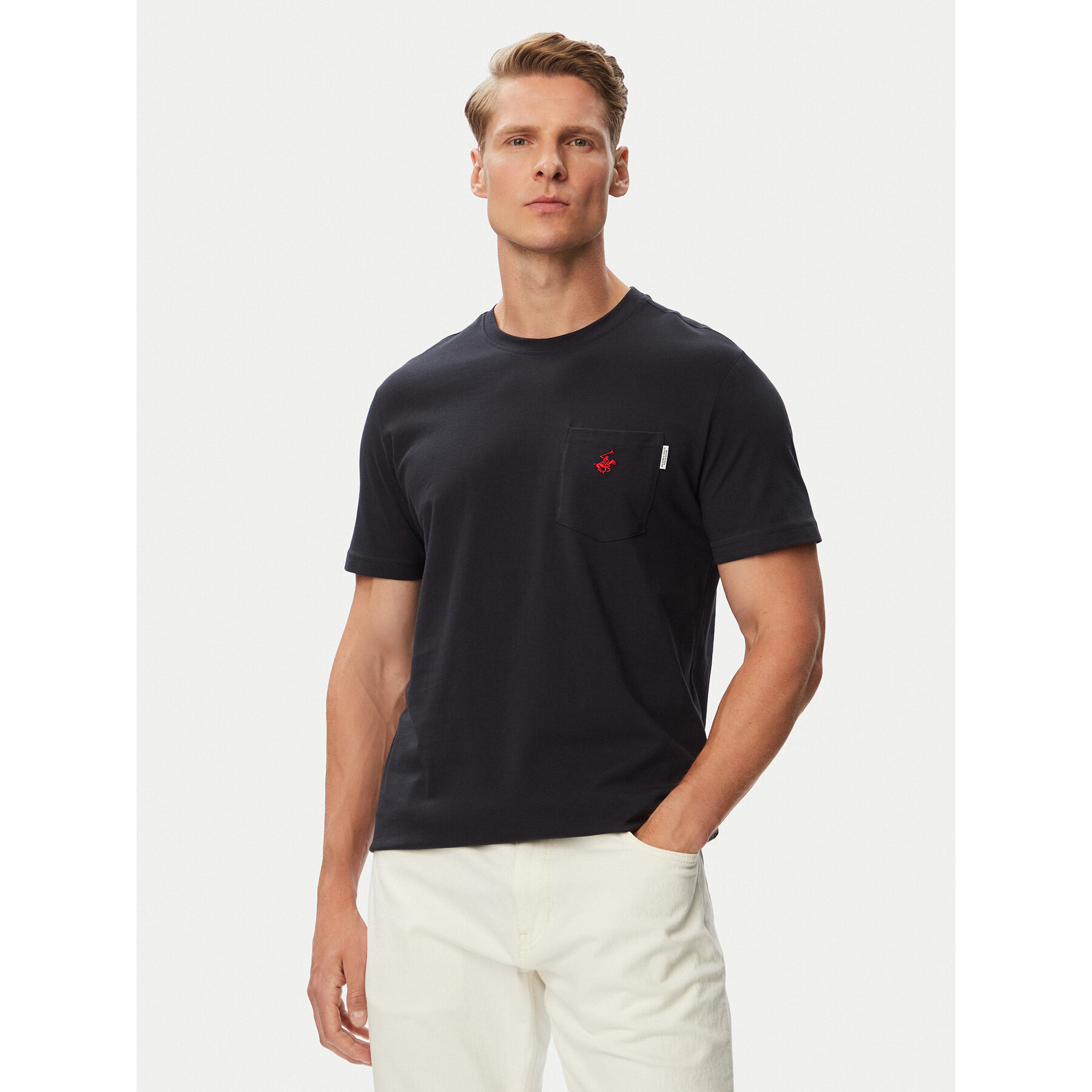 Beverly Hills Polo Club Majica P-SS26M-TS414000 Mornarsko modra Regular Fit