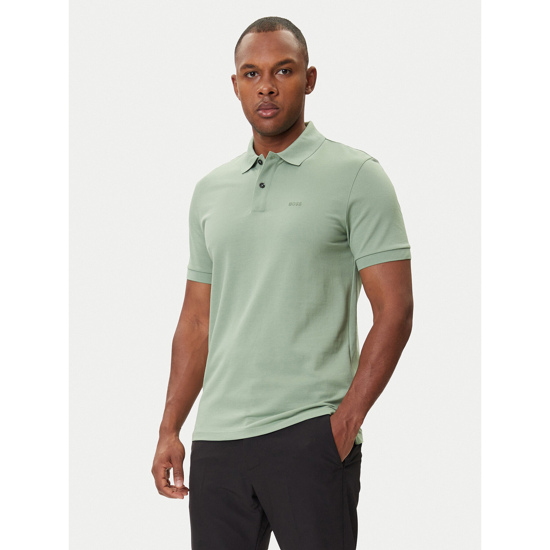 BOSS Polo Pallas 50468362 Verde Regular Fit