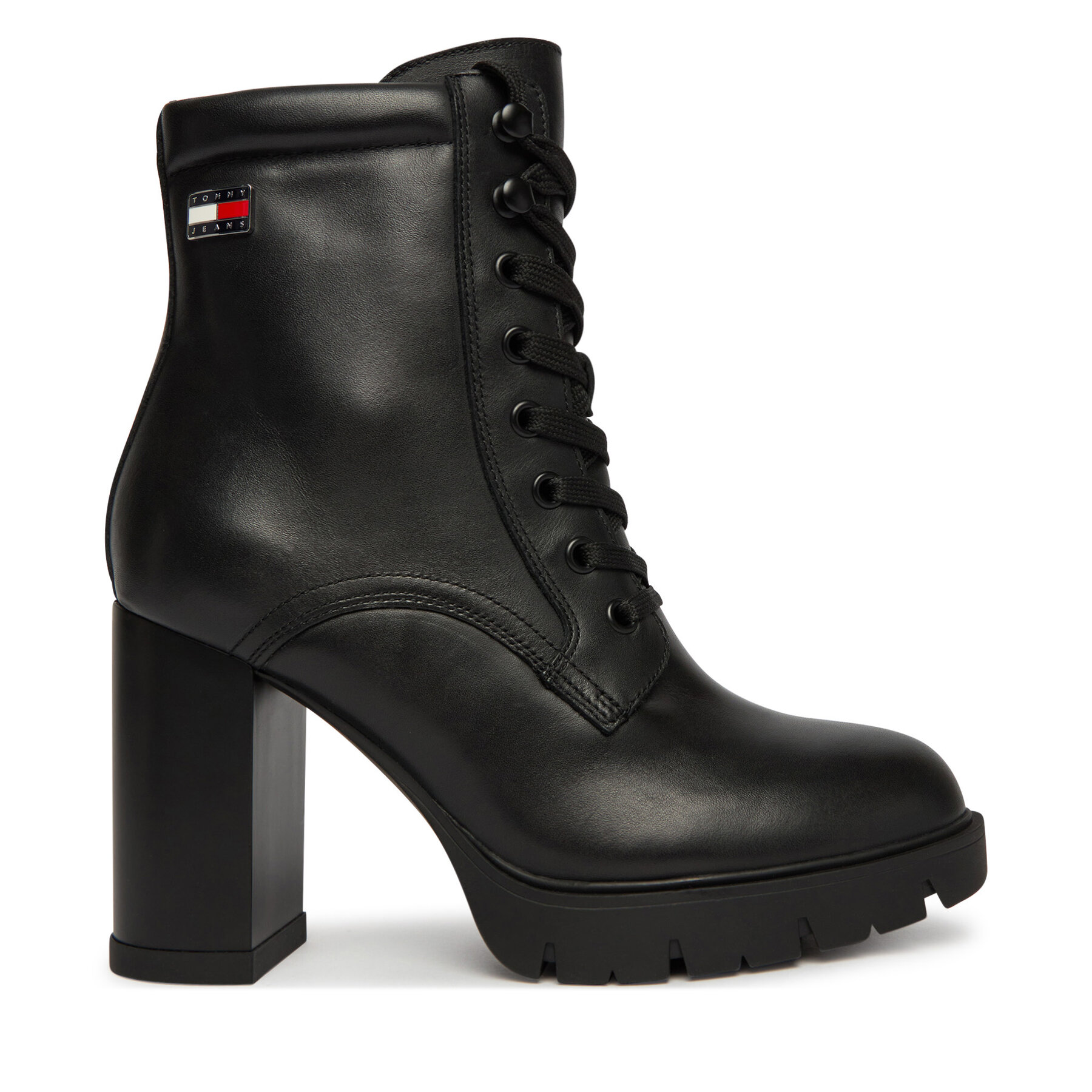 Боти Tommy Jeans Tjw Lace Up High Heel Boots EN0EN03109 Черен