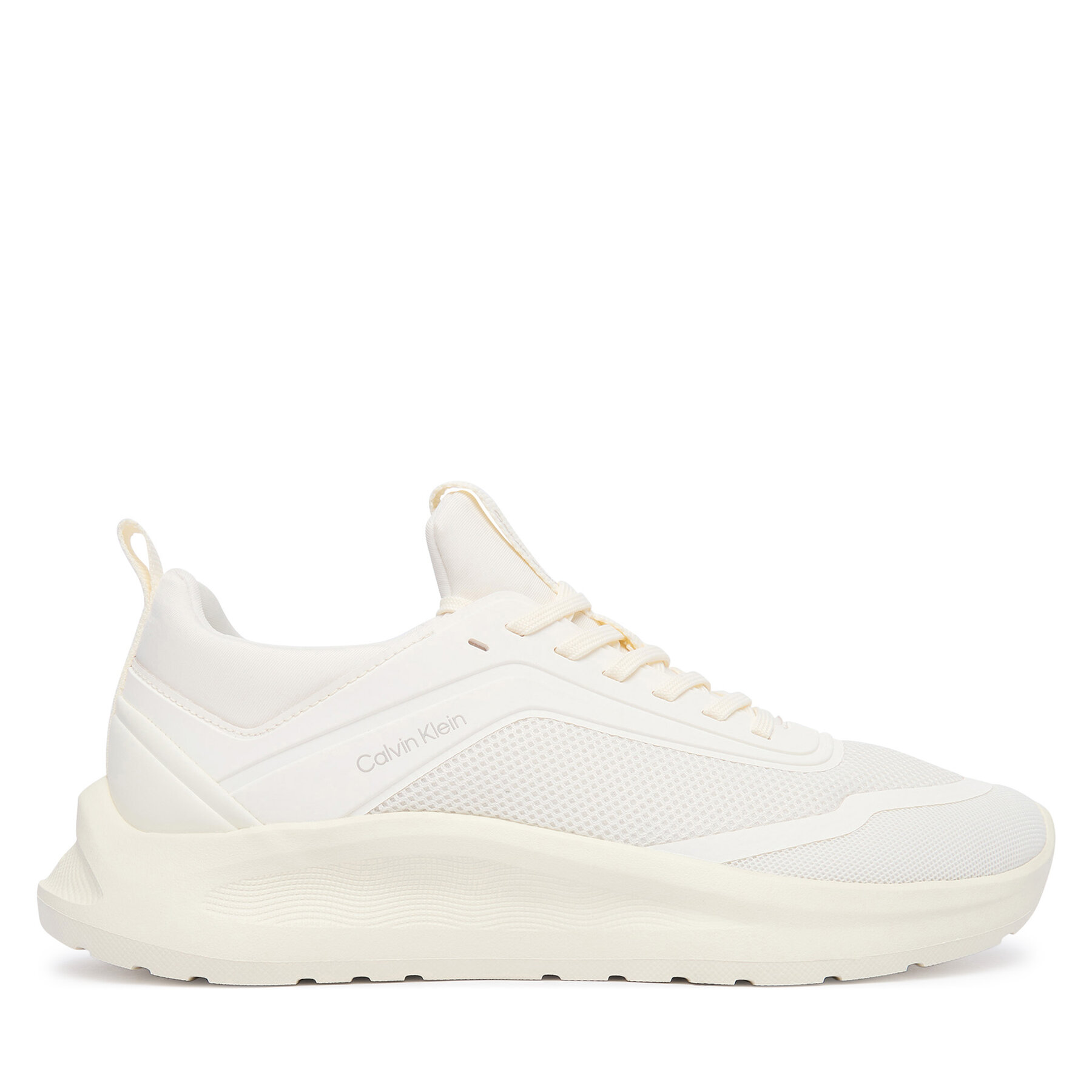 Sneakersy Calvin Klein Light Runner Sock Mesh Lycra HW0HW03023 Krémová