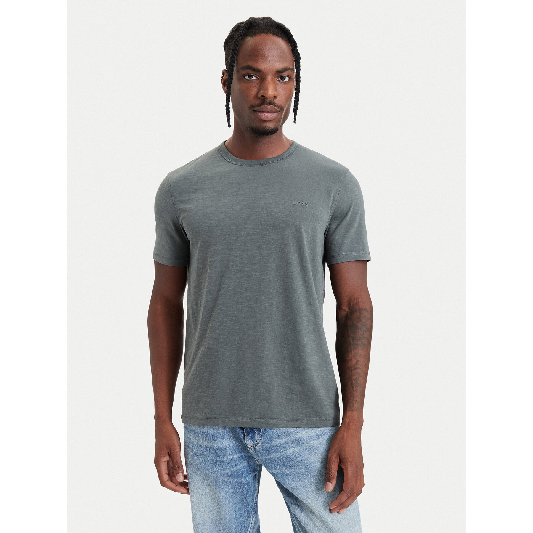 BOSS T-Shirt Tegood 50508243 Khakifarben Slim Fit