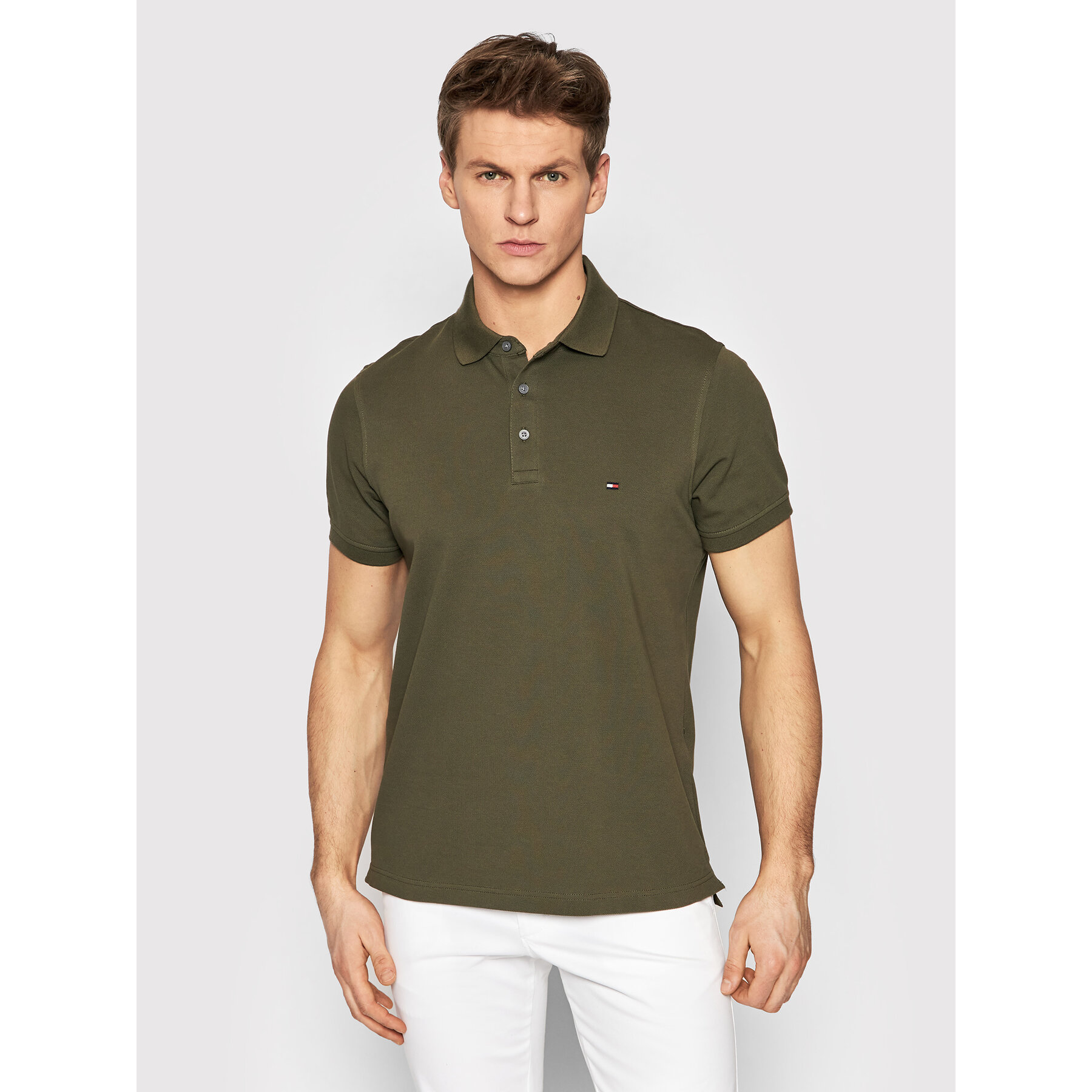 Tommy Hilfiger Pólóing 1985 MW0MW17771 Zöld Slim Fit
