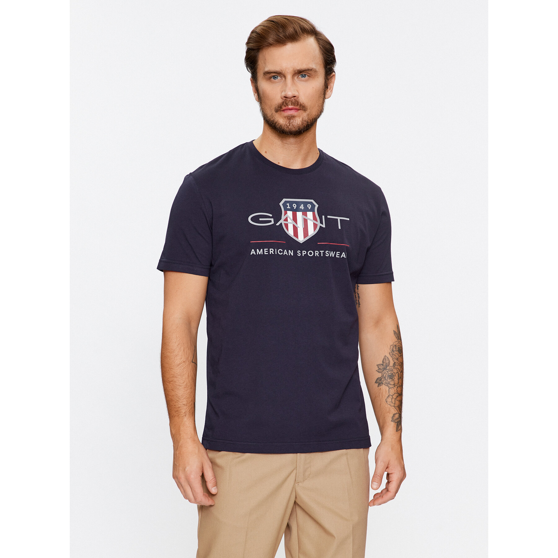 Gant Póló Reg Archive Shield Ss 2003199 Sötétkék Regular Fit