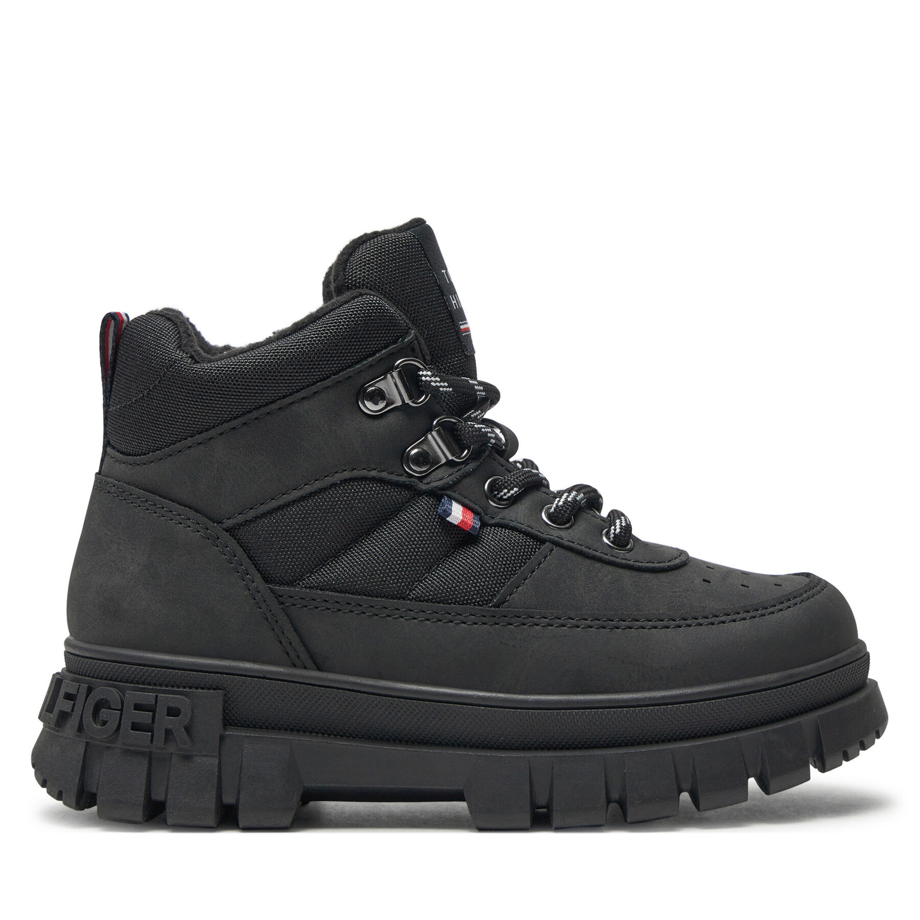 Botines planos Tommy Hilfiger Lace-Up Bootie T3X5-33707-1492 M Negro