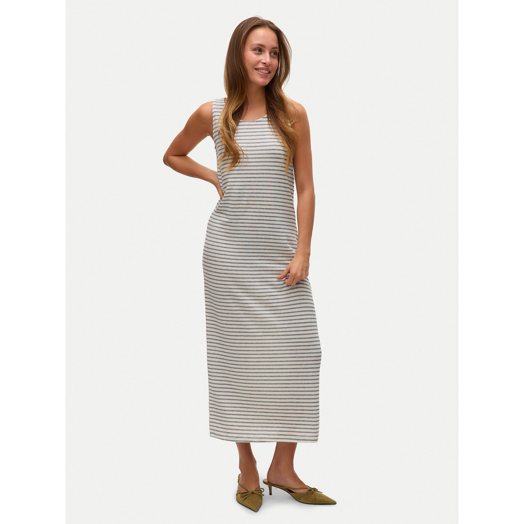 Vero Moda Kleid für den Alltag Gina 10327658 Beige Regular Fit