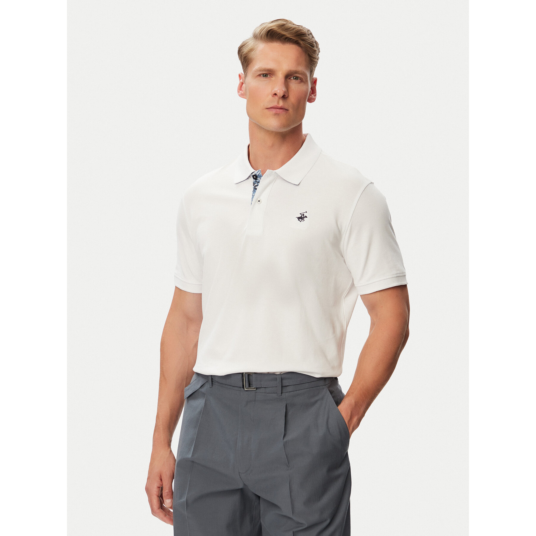 Beverly Hills Polo Club Polo majica P-SS26M-P450106 Bela Regular Fit