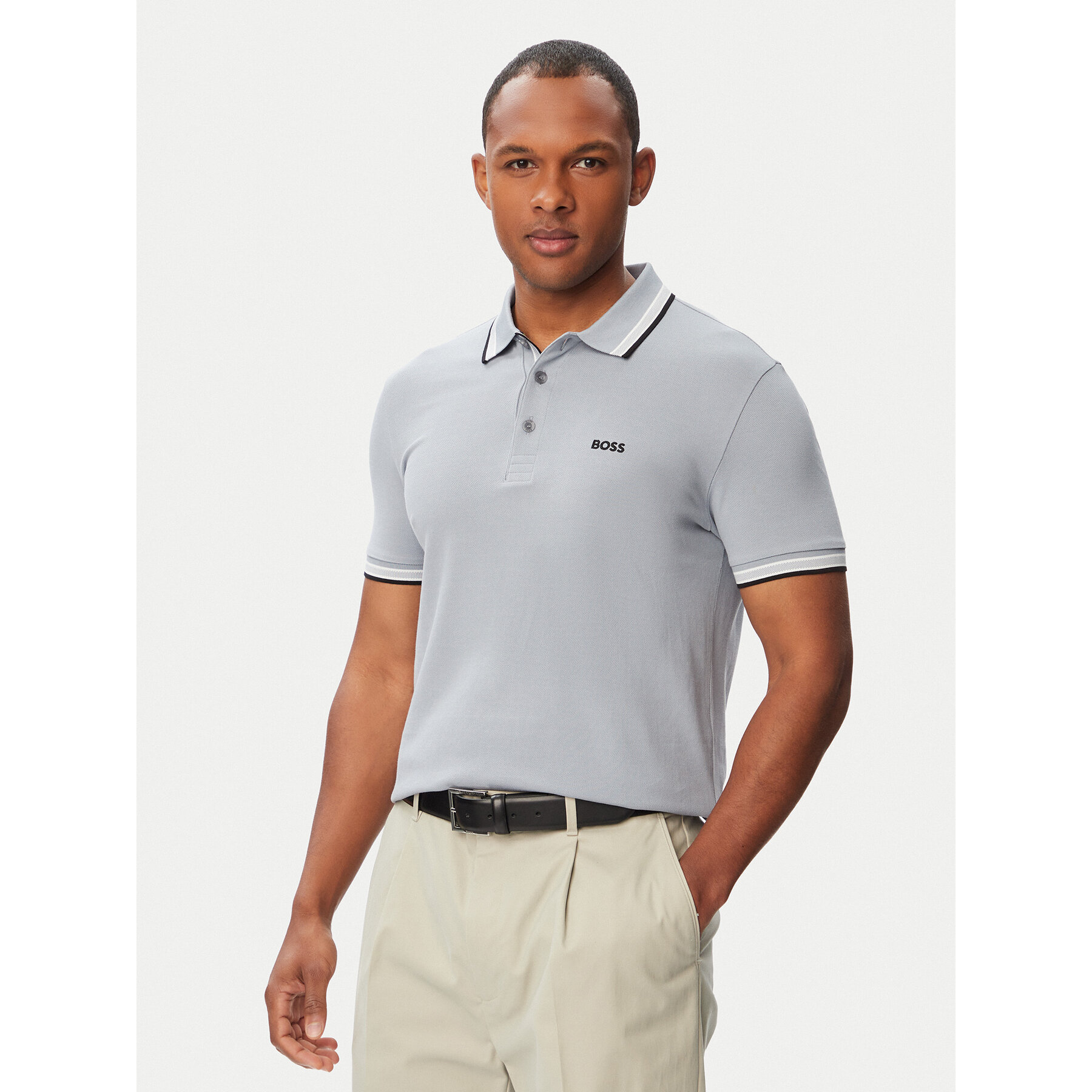 BOSS Polo Paddy 50469055 Tamno siva Regular Fit