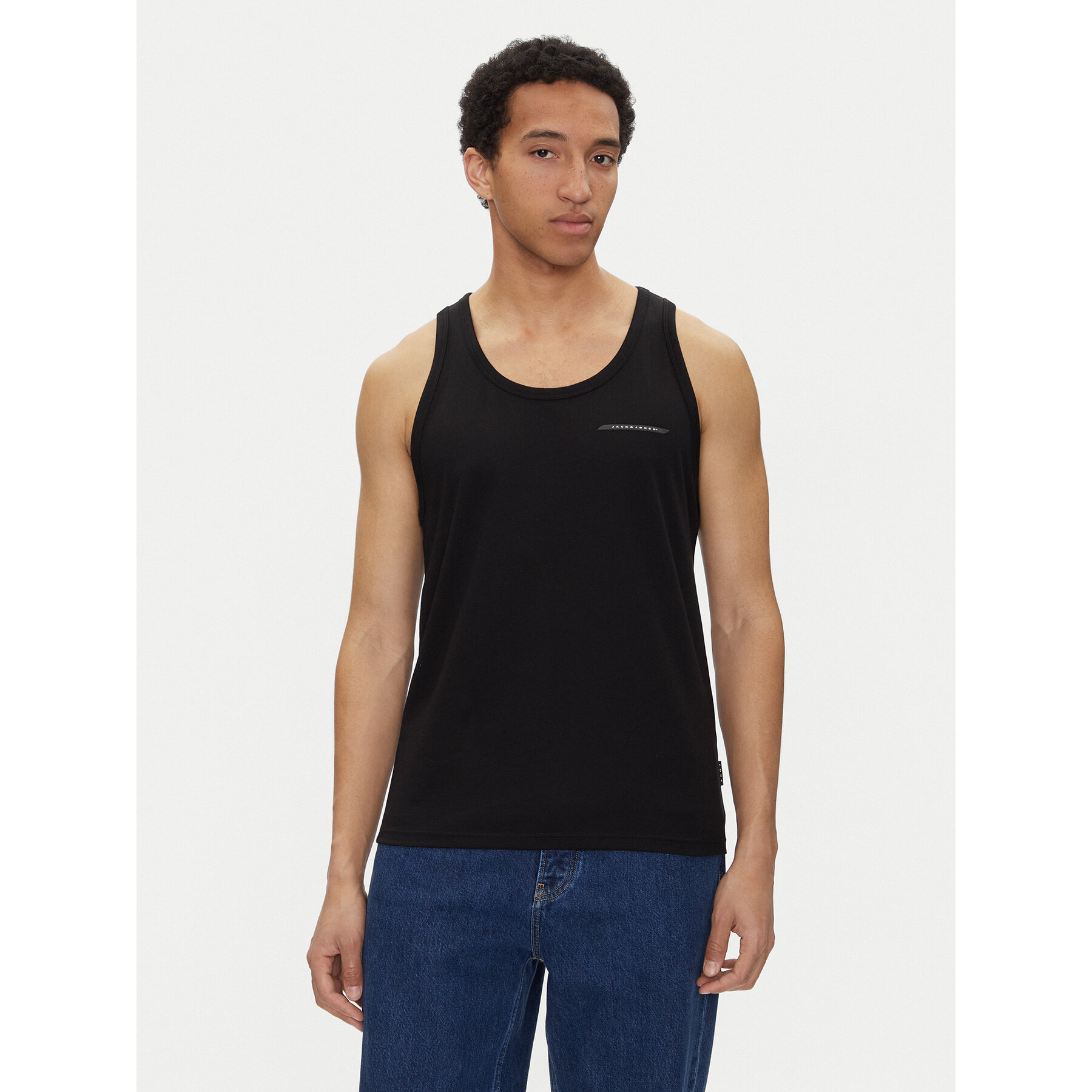 Jack & Jones Majica brez rokavov Fusion 12276614 Črna Regular Fit
