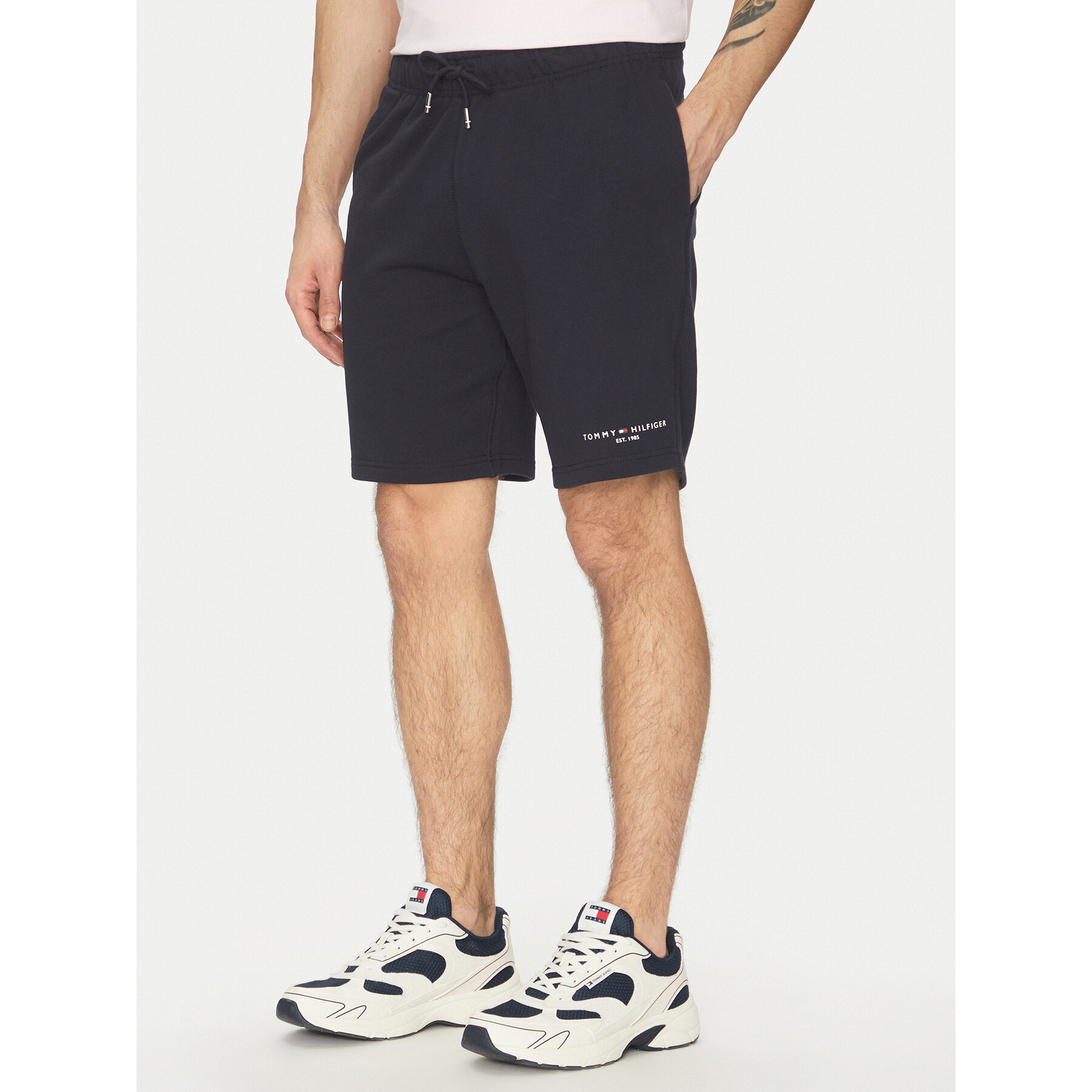 Tommy Hilfiger Sportshorts Small Logo MW0MW38698 Dunkelblau Regular Fit