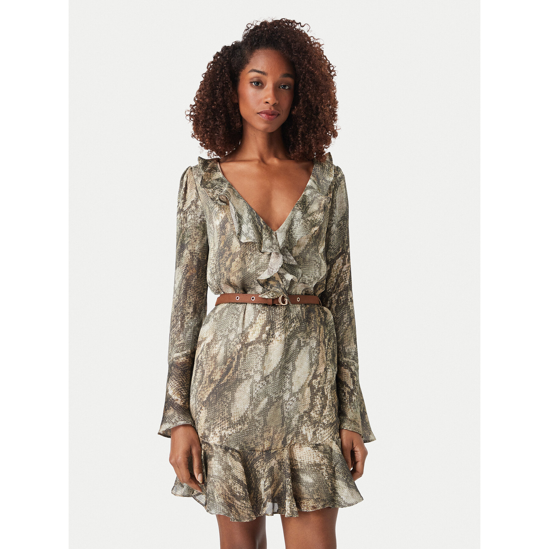 Guess Kleid für den Alltag W6YK35 W2959 Grün Regular Fit