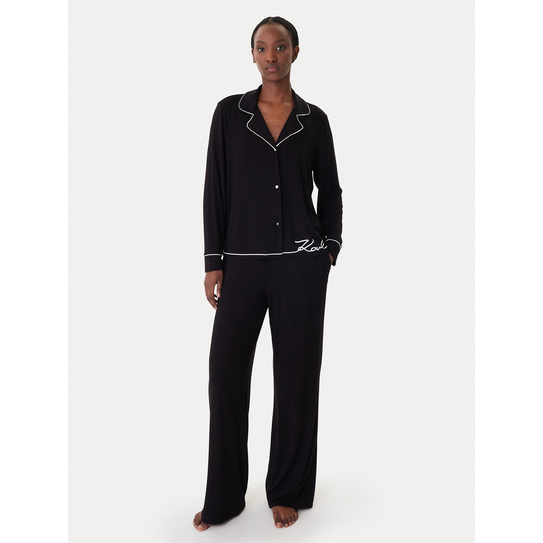 KARL LAGERFELD Pyjama B1W45010 Schwarz Relaxed Fit